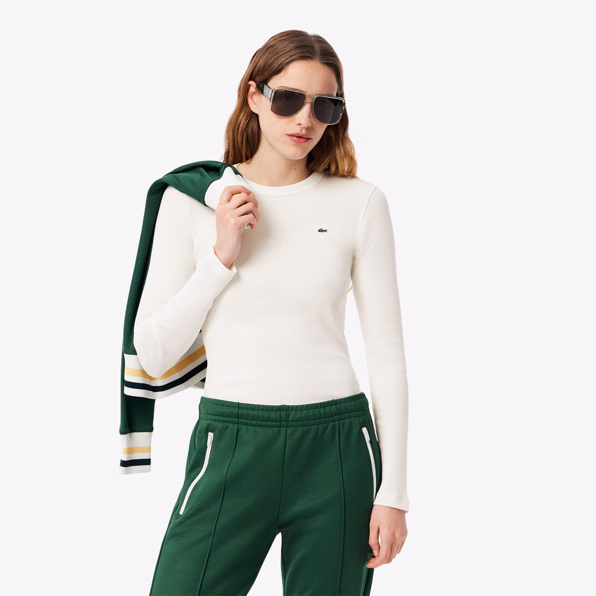 Women's Slim Fit Ribbed Cotton T-Shirt