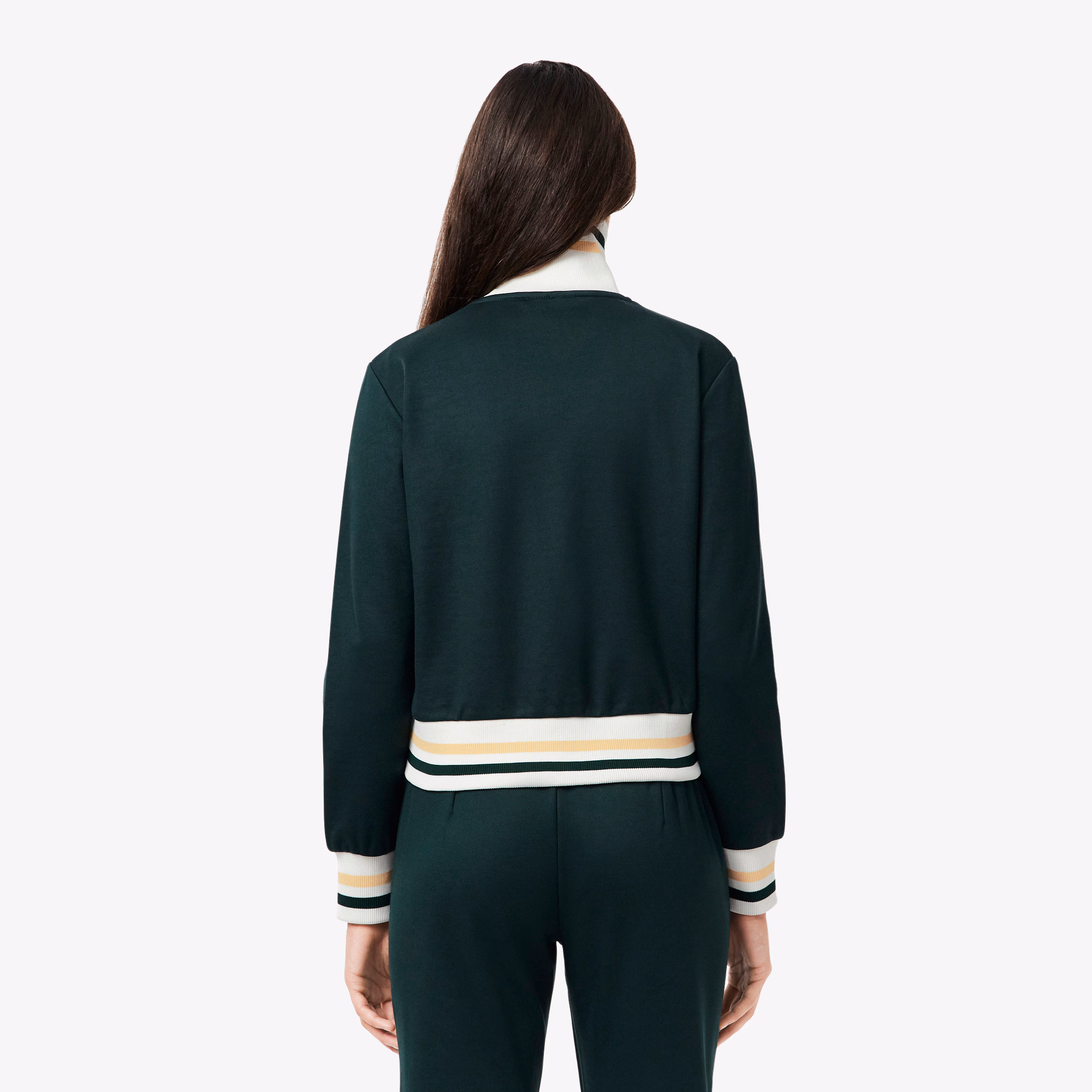 Women's Zip-Up Stripe Accent Sweatshirt