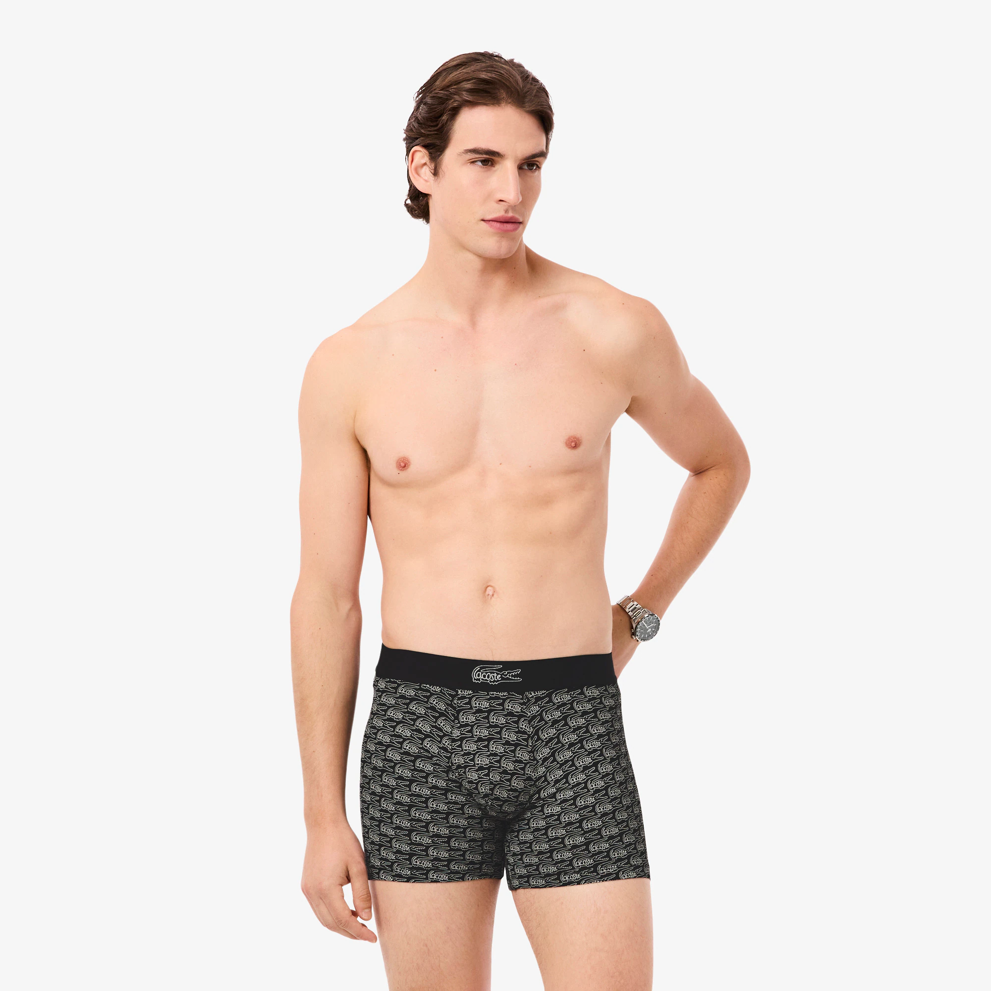Men's Printed Stretch Cotton Boxer Briefs