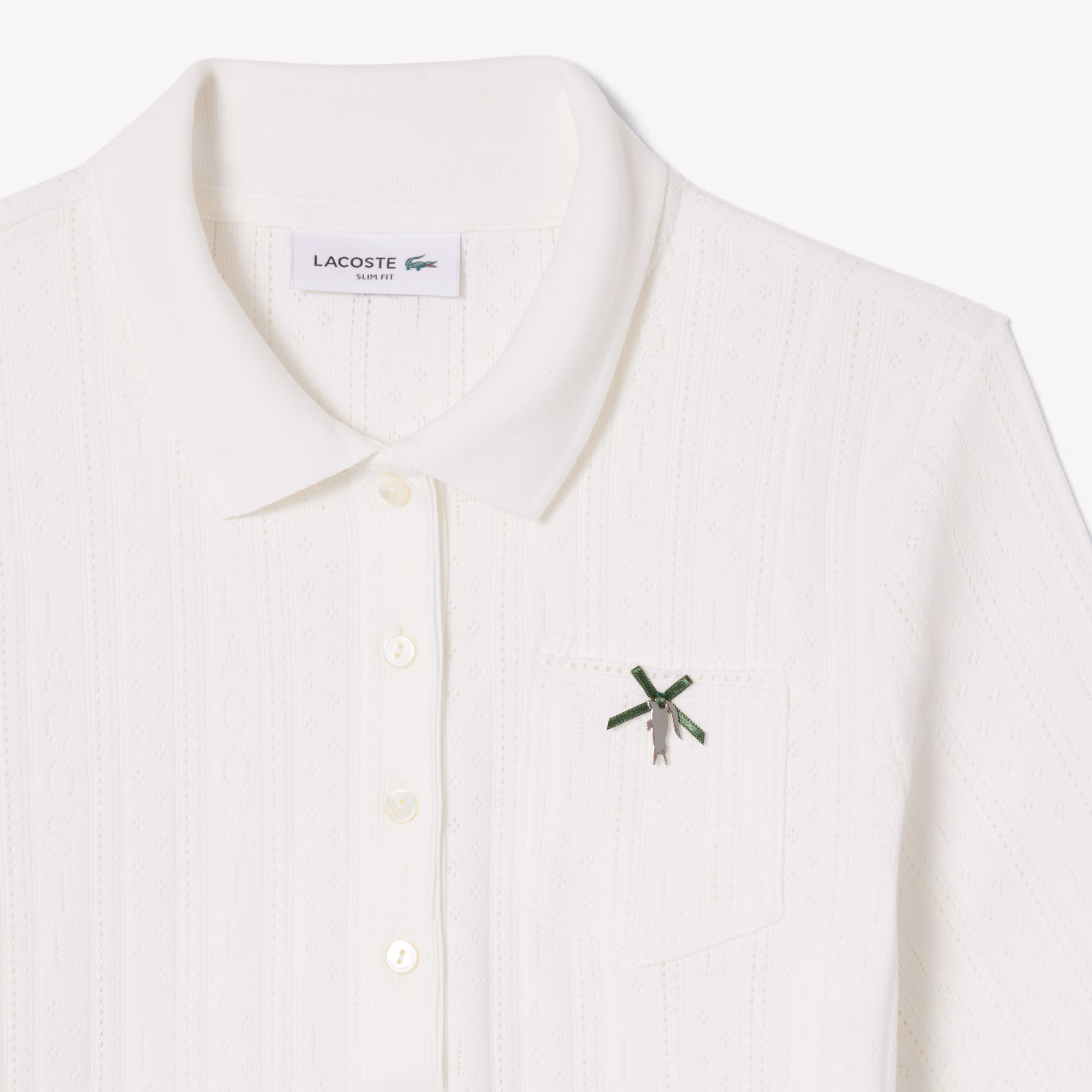 Women's Slim Fit Pointelle Branded L.12.D Polo