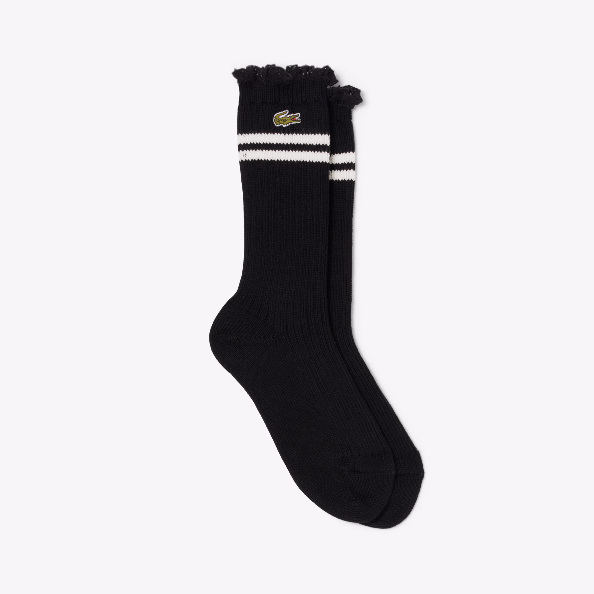Women's Lace Edge Ribbed Socks