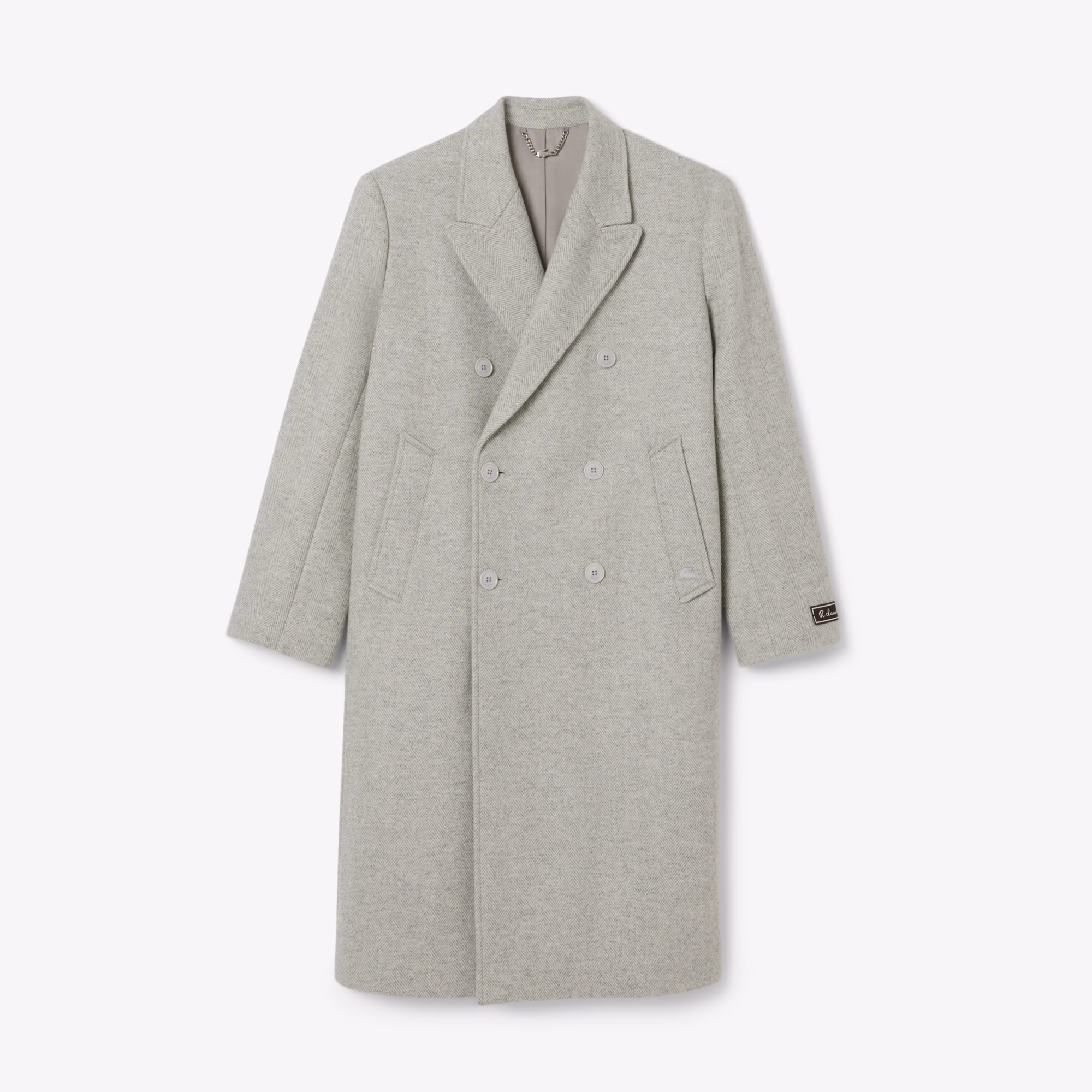 Men's Double-Breasted Chevron Wool Coat