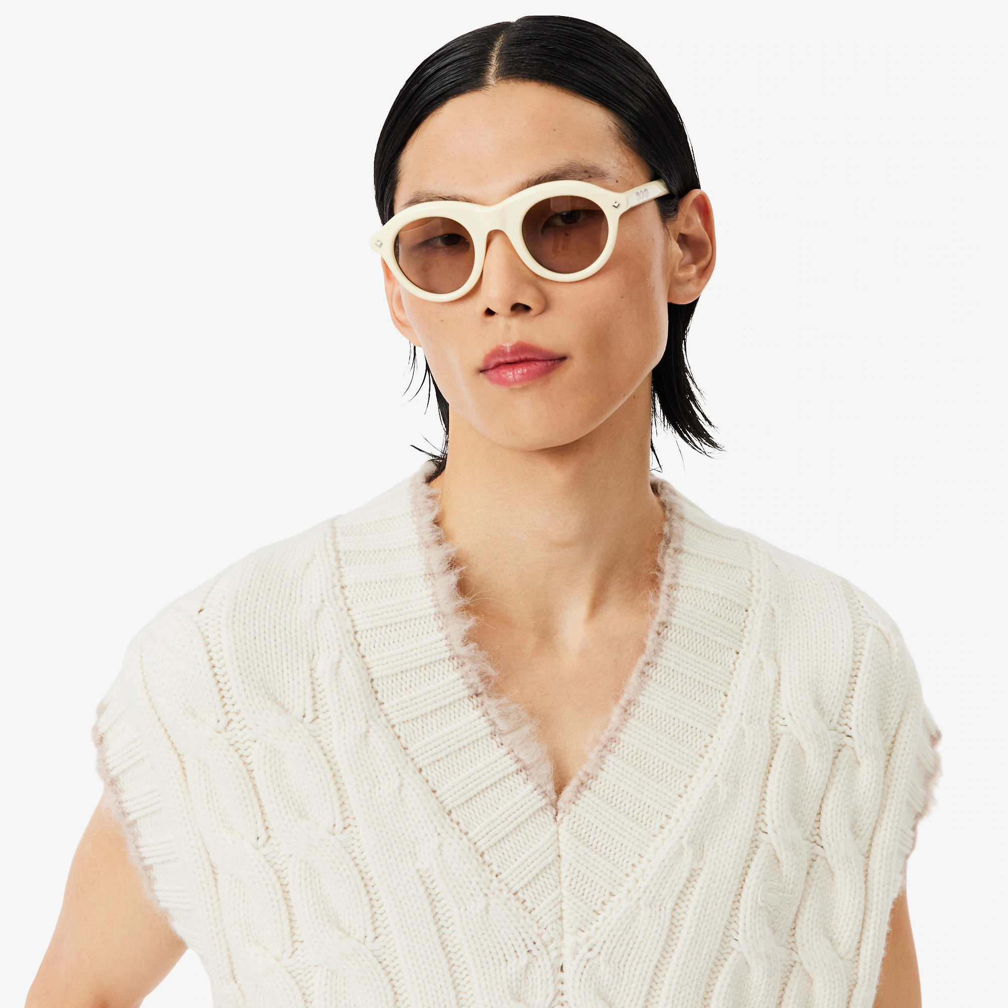 Runway Cable Knit Wool Sweater Vest