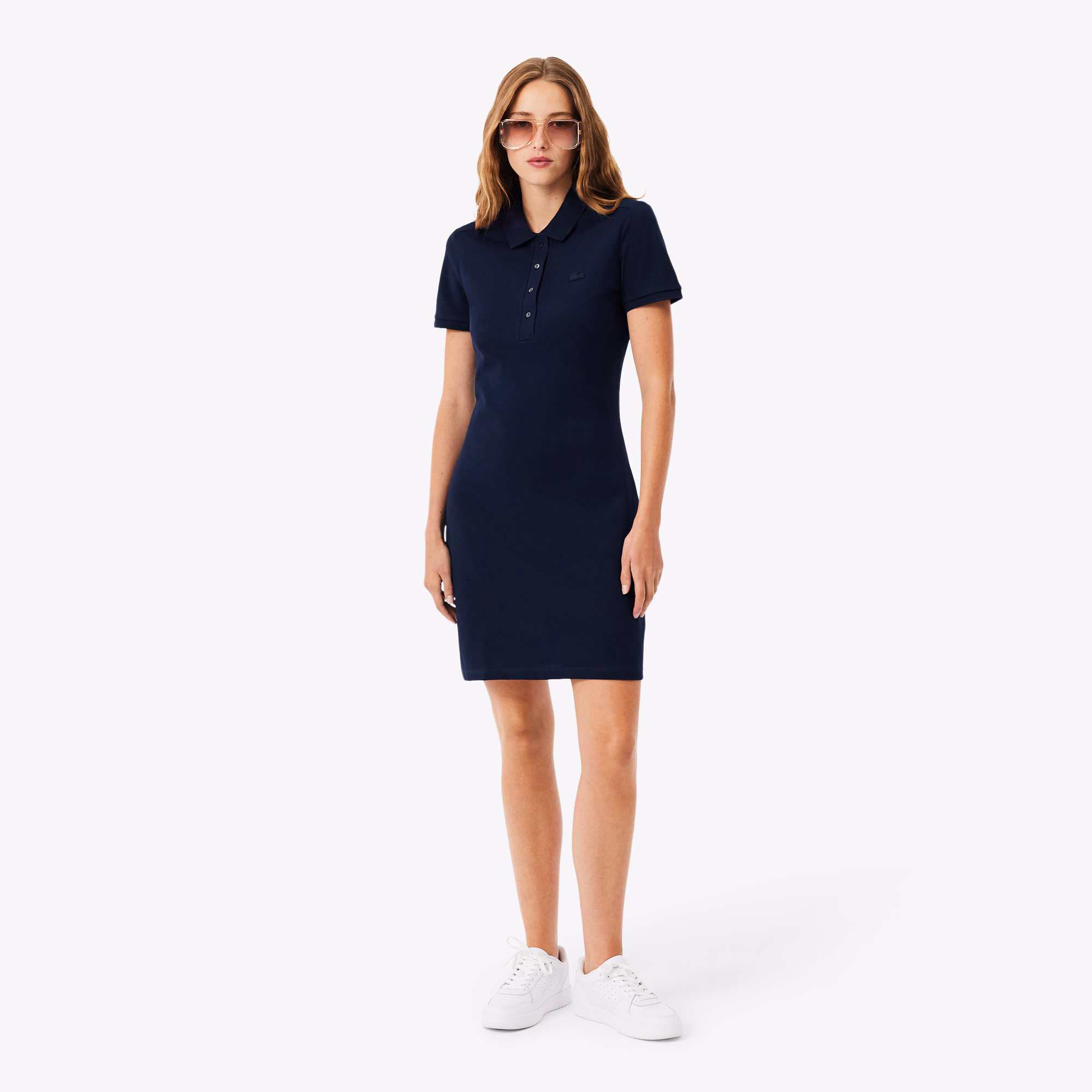 Women's Slim Fit Stretch Mini Piqué Polo Dress