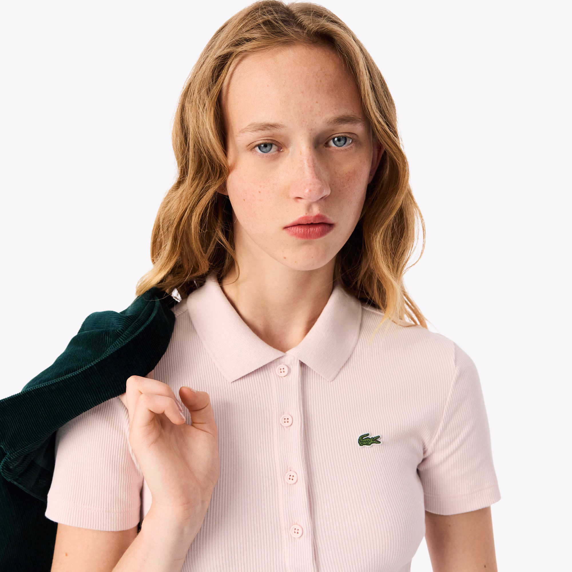 Women's Slim Fit L.12.D Ribbed Cotton Polo