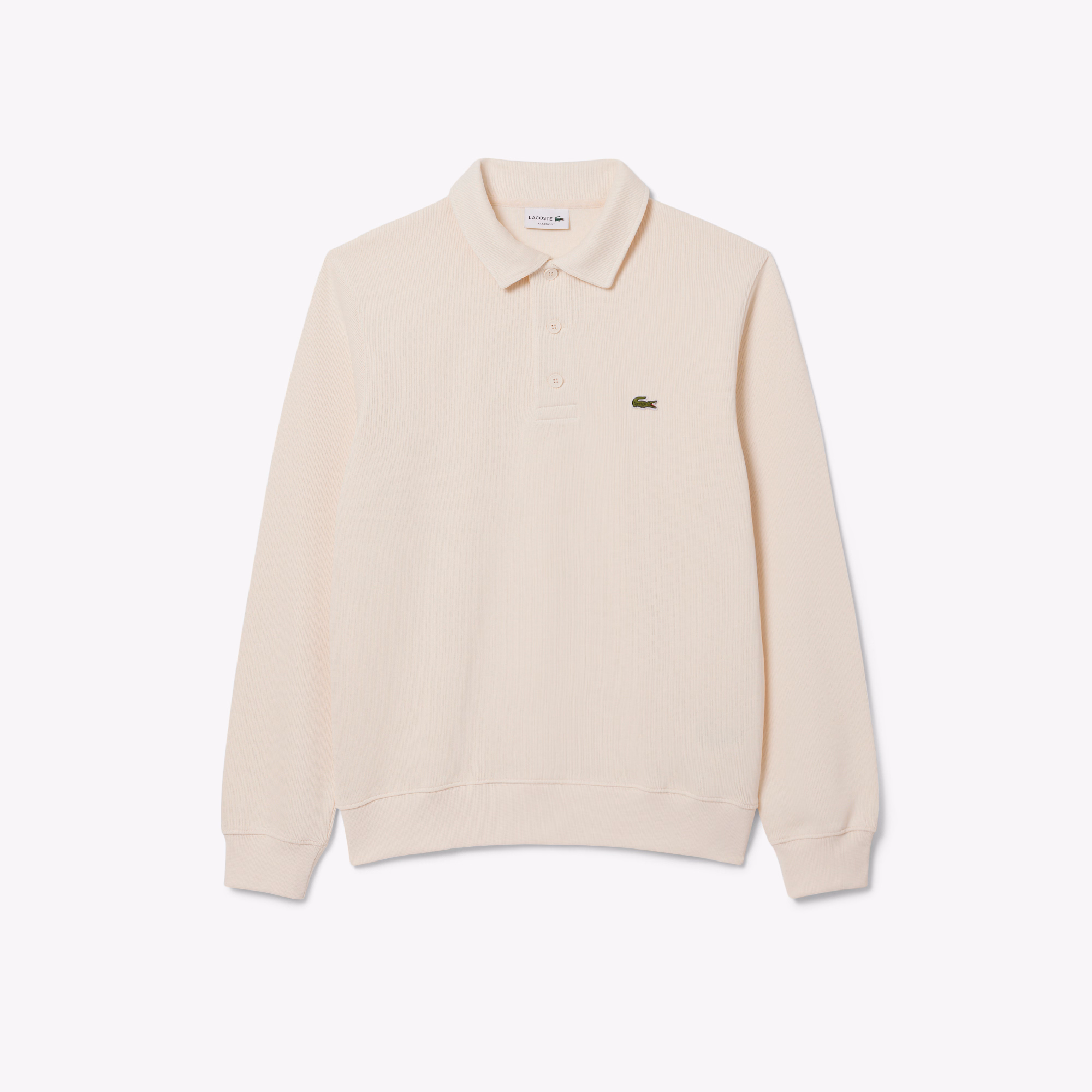Men's Ribbed Cotton Polo Collar Sweatshirt