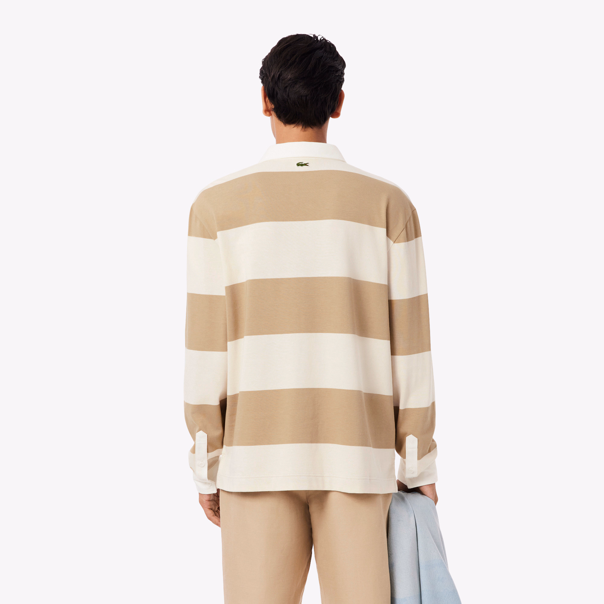 Men's Relaxed Fit Striped Rugby Polo