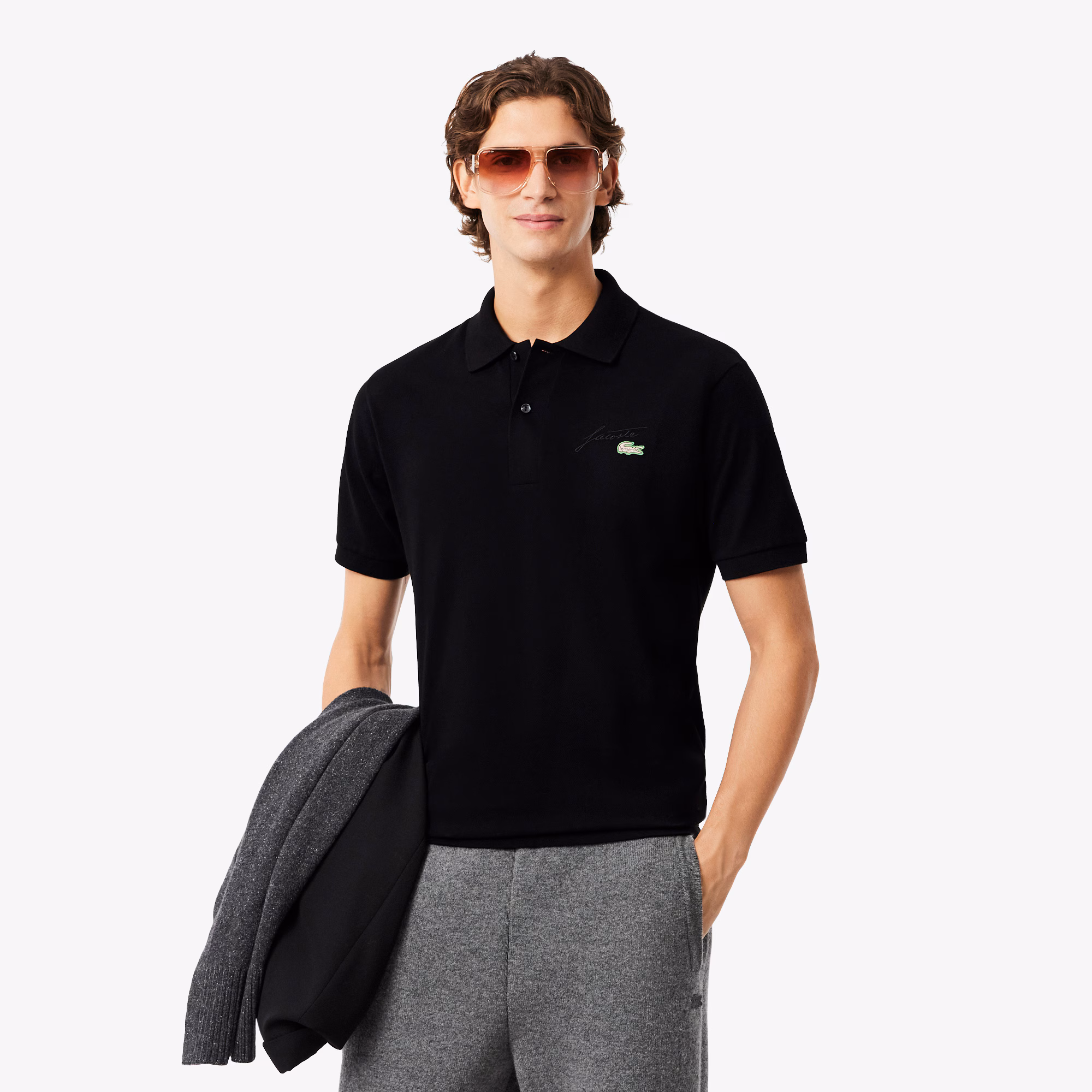 Men's Classic Fit Embroidery Detail Piqué Polo