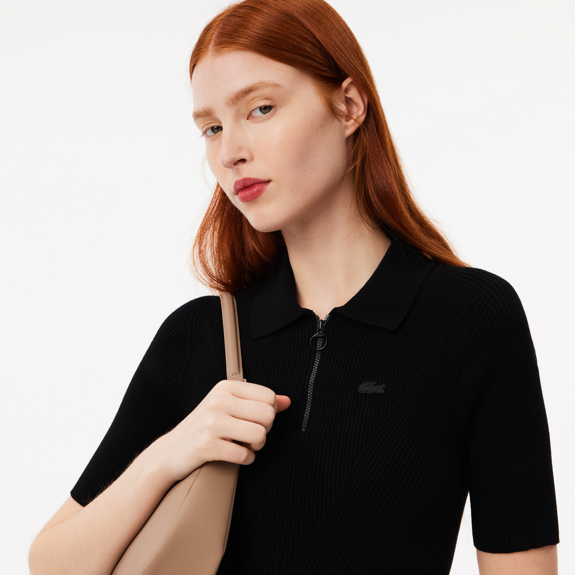 Women's 3D Ribbed Knit Polo