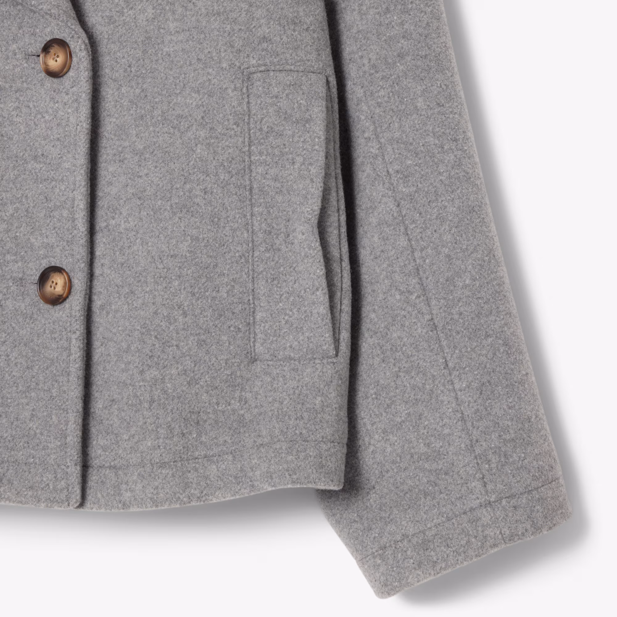 Women's Short Oversized Wool Blend Pea Coat