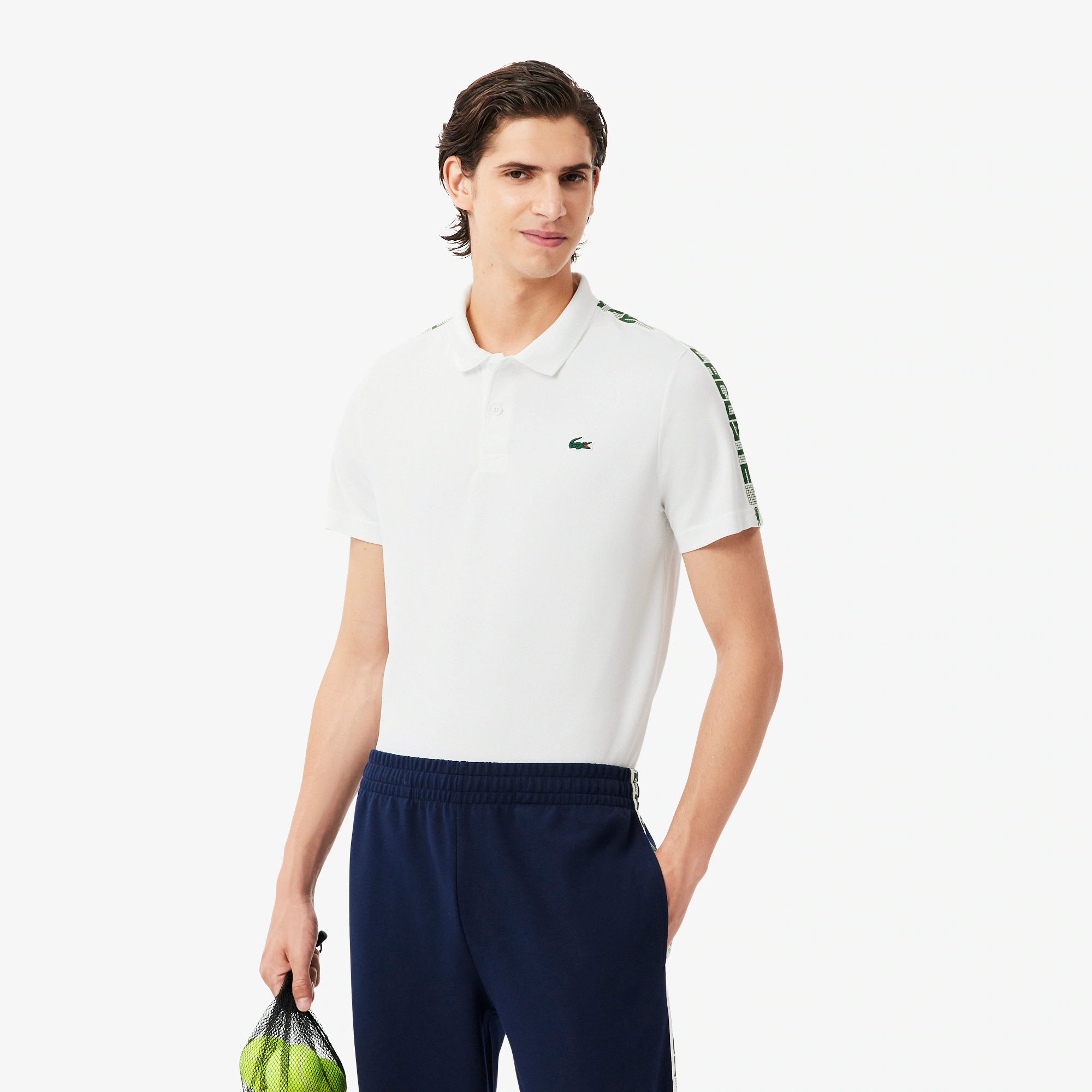 Men's Ultra Dry Branded Stripe Tennis Polo