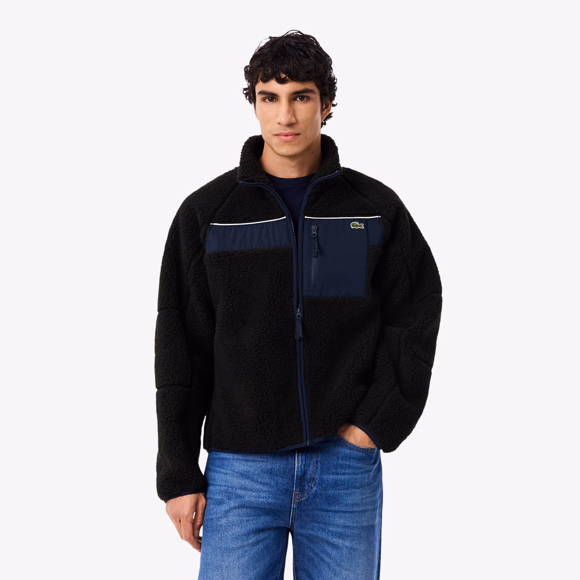 Men's Colorblock Sherpa Fleece Jacket