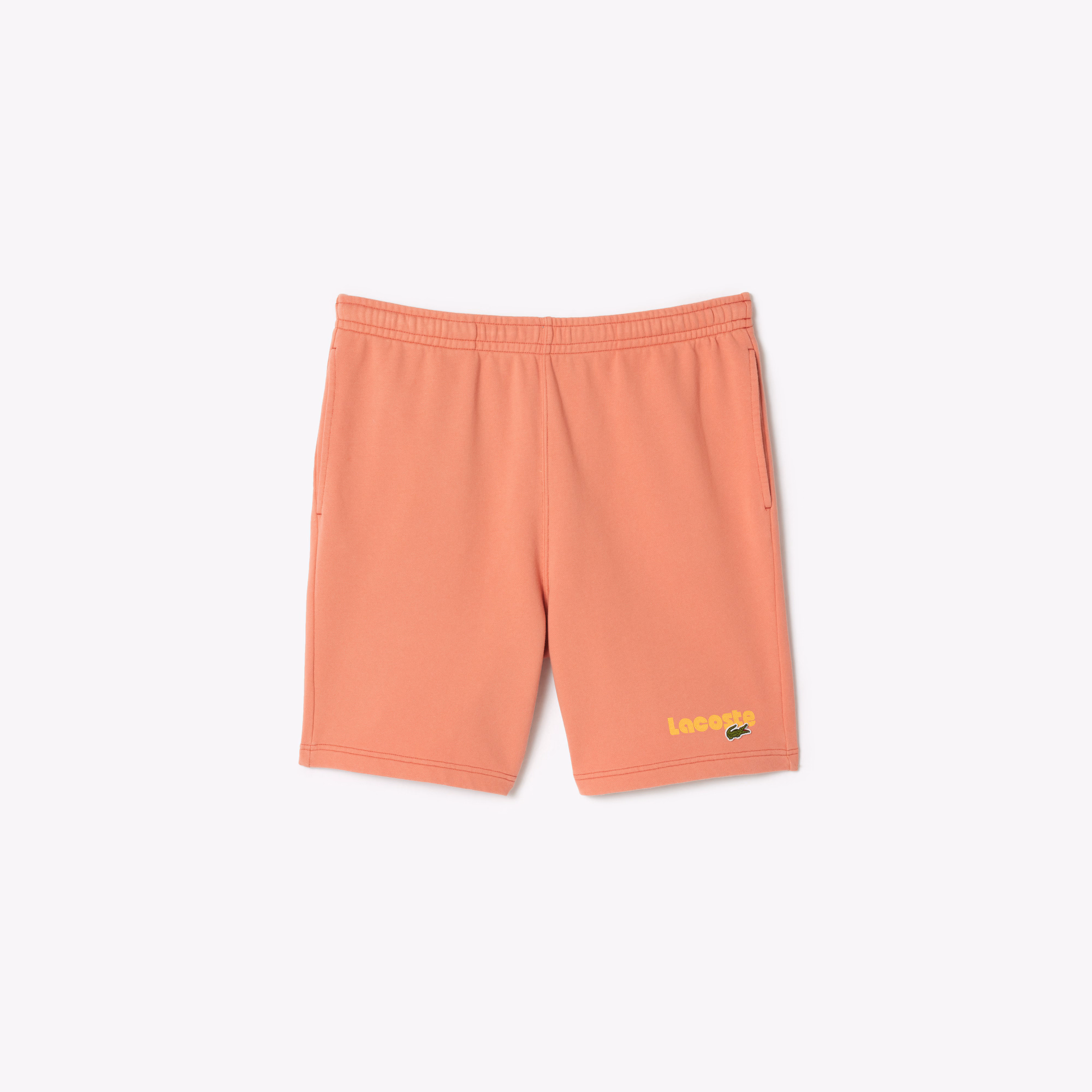 Men's Regular Fit Washed Effect Printed Fleece Shorts