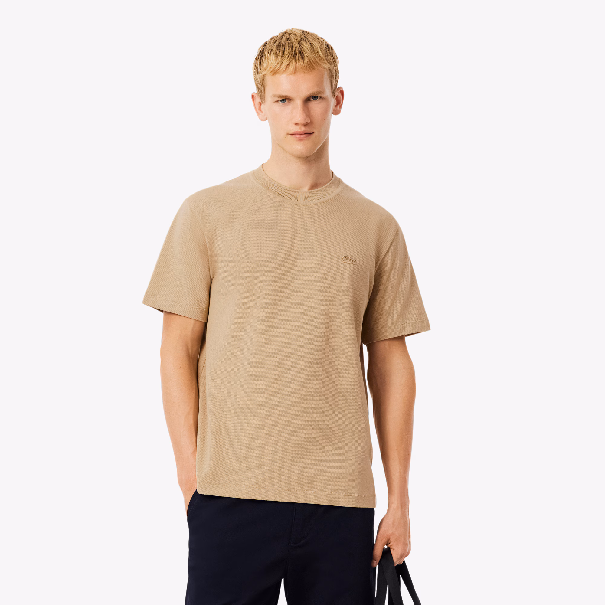 Men's Ribbed Neck Petit Piqué T-Shirt