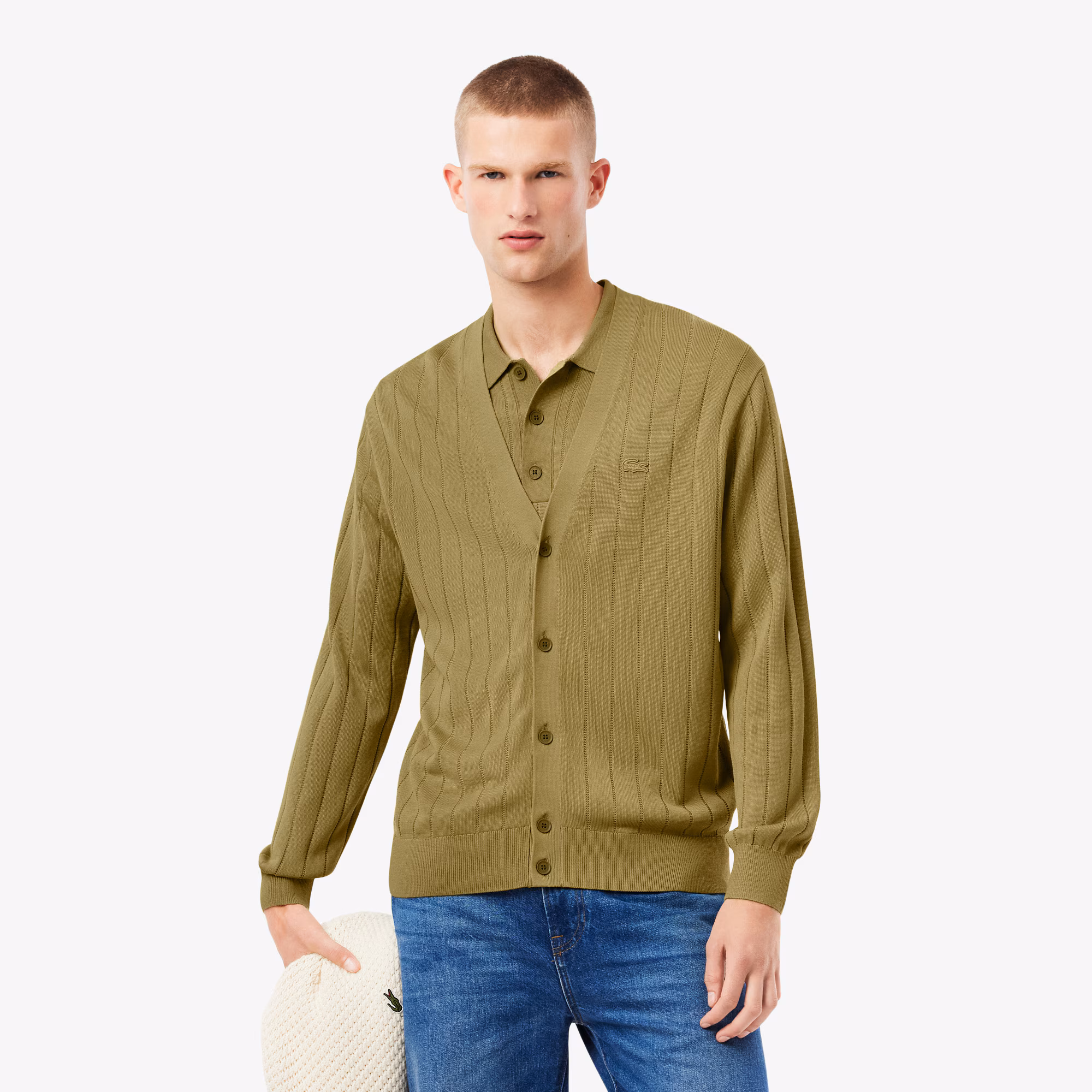 Men's Fluid Rib Knit Cardigan