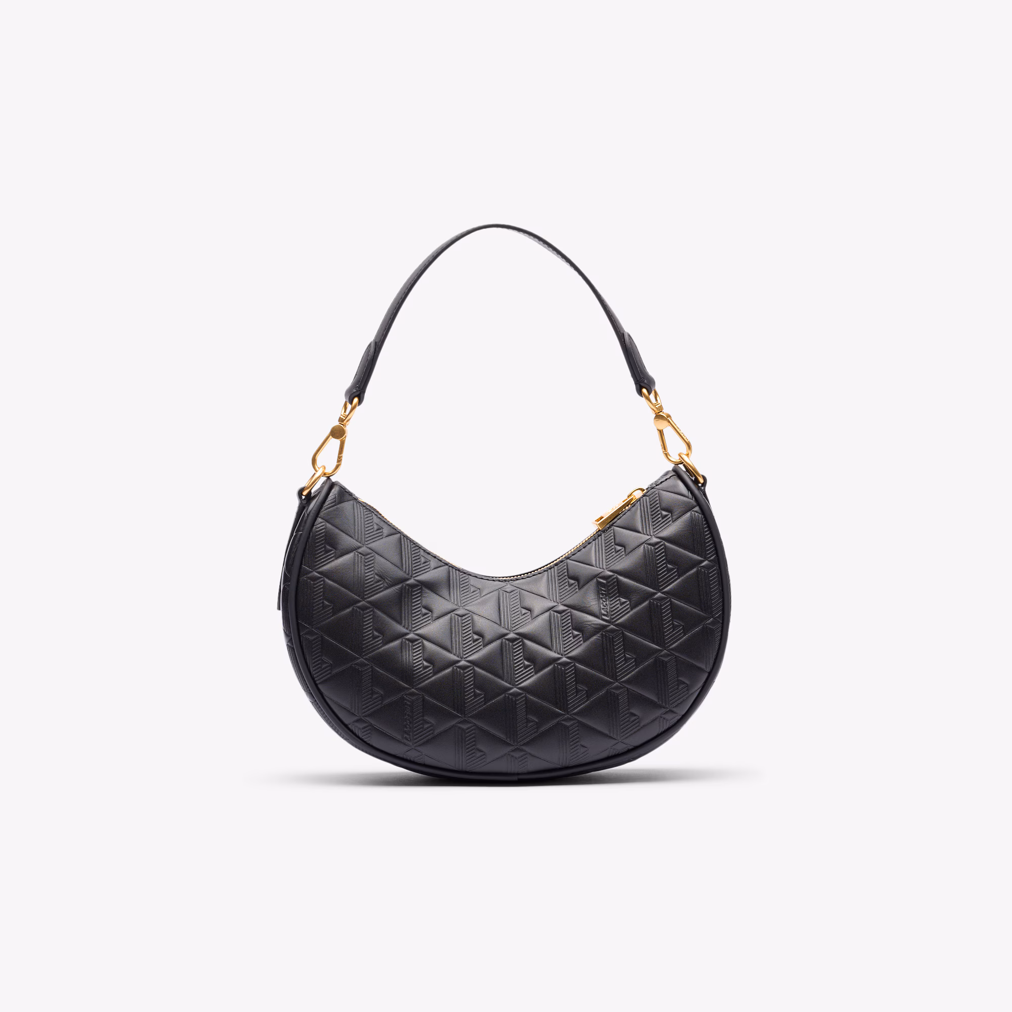 Maheki Embossed Leather Half Moon Bag