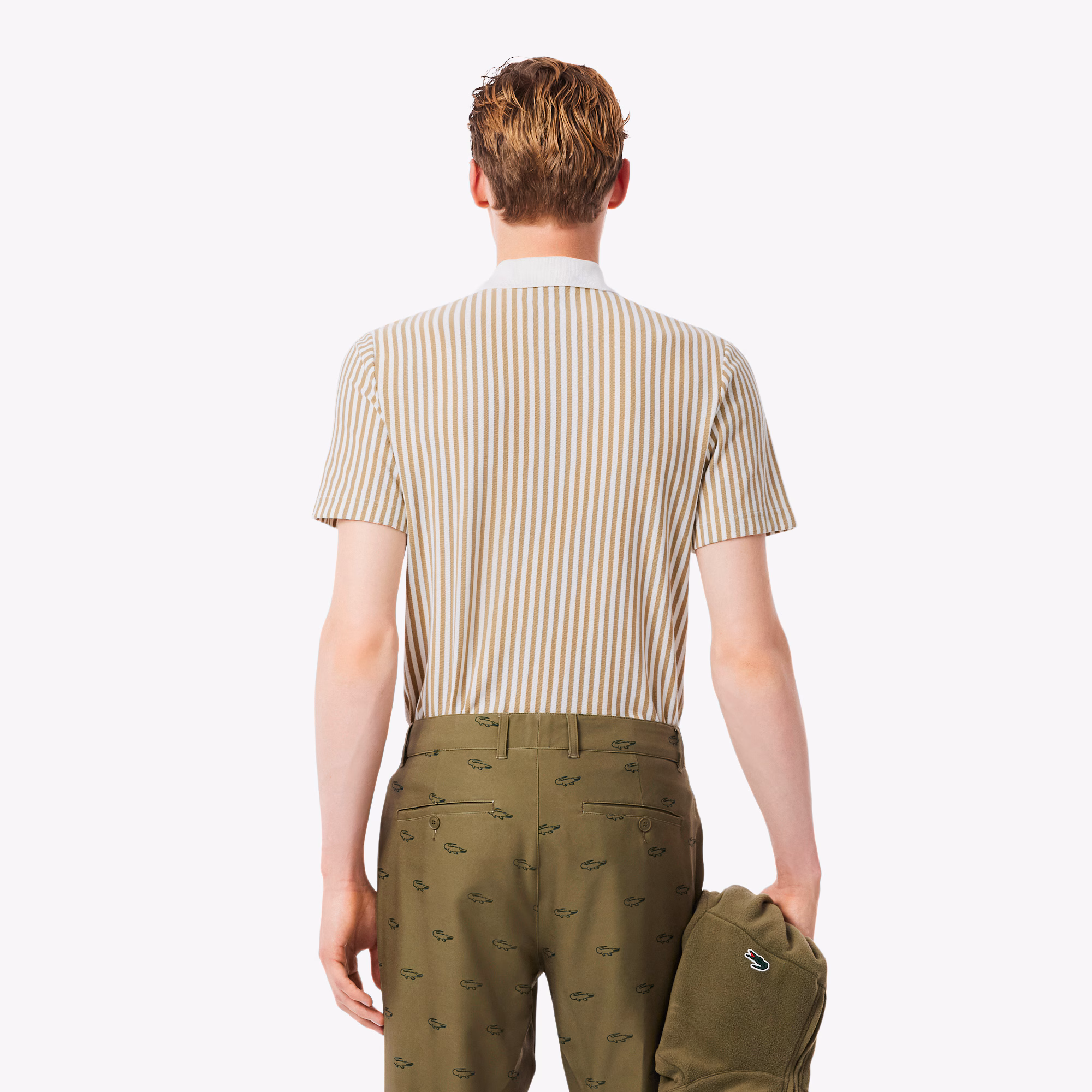 Men's Thermo-Regulating Striped Golf Polo