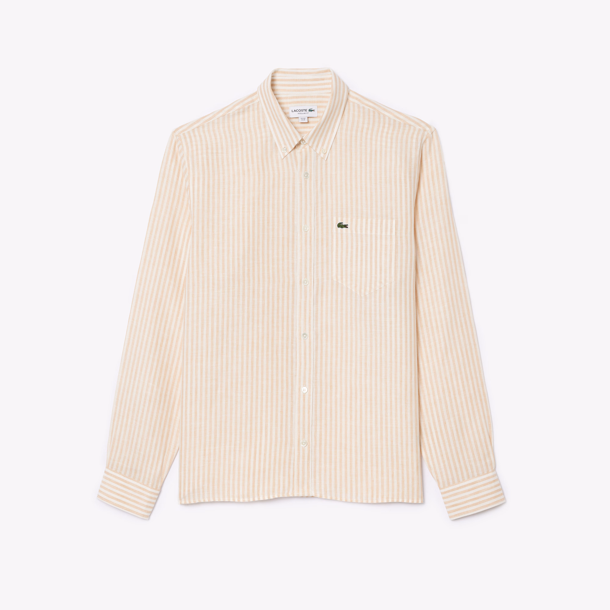 Men's Regular Fit Striped Linen Shirt