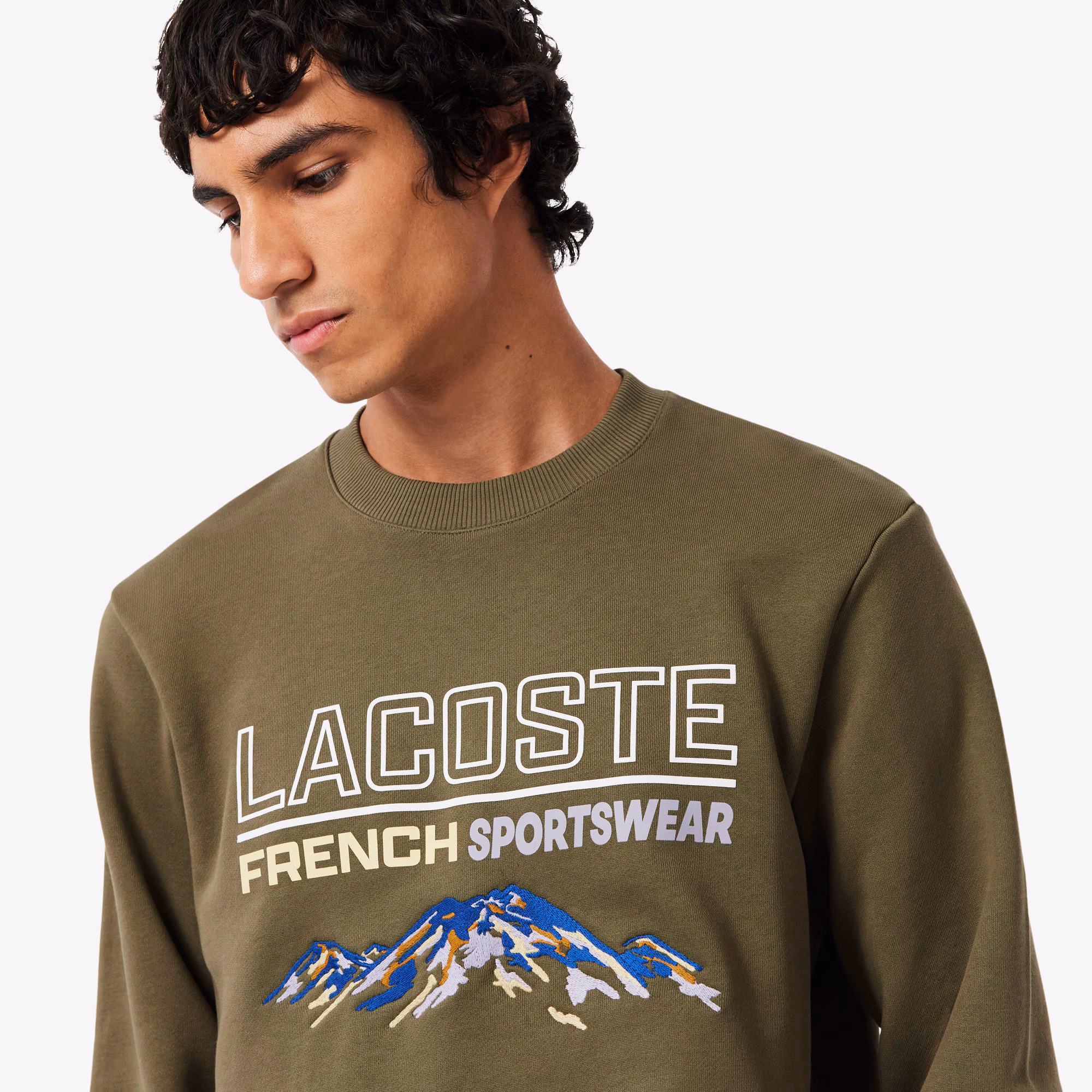 Men's Embroidered Motif Fleece Sweatshirt