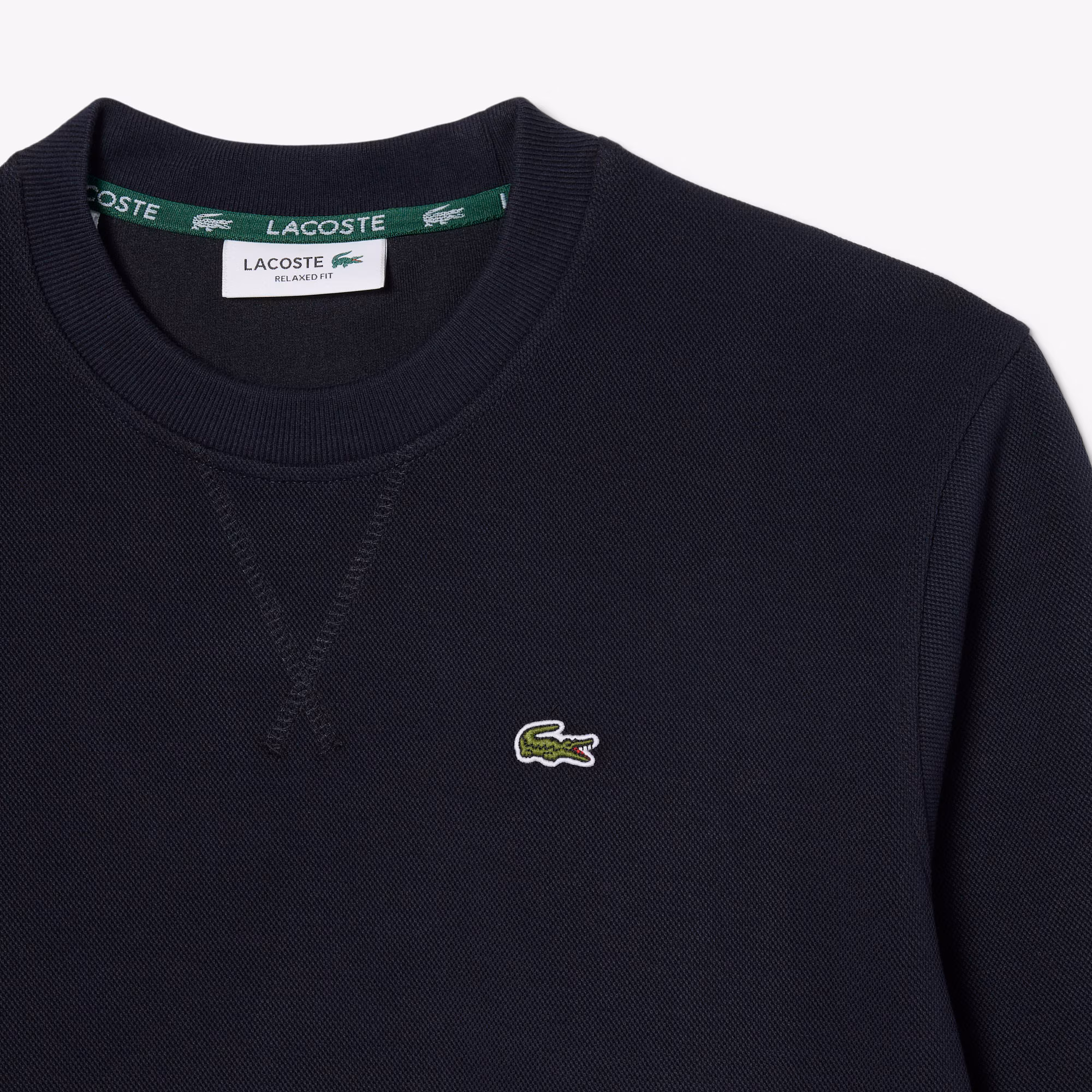 Women's Relaxed Fit Piqué Crew Neck Sweatshirt