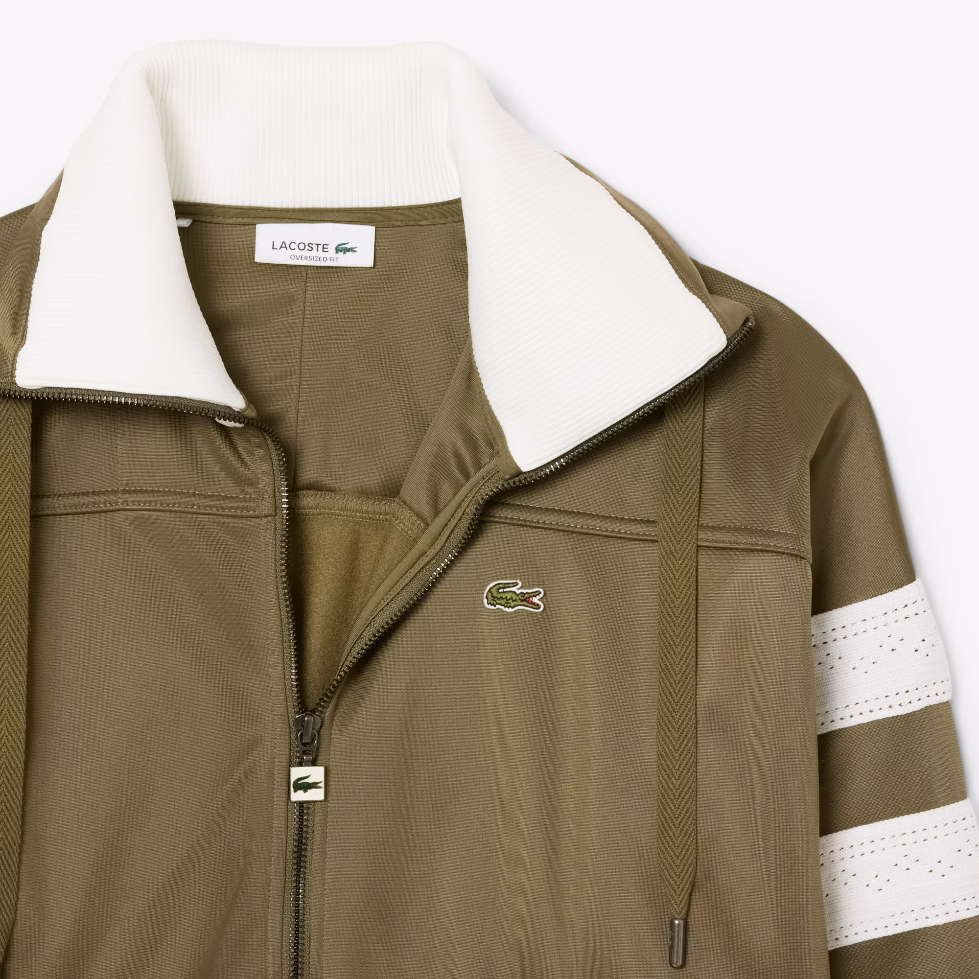 Women's Oversized Pointelle Stripe Satin Sweatshirt