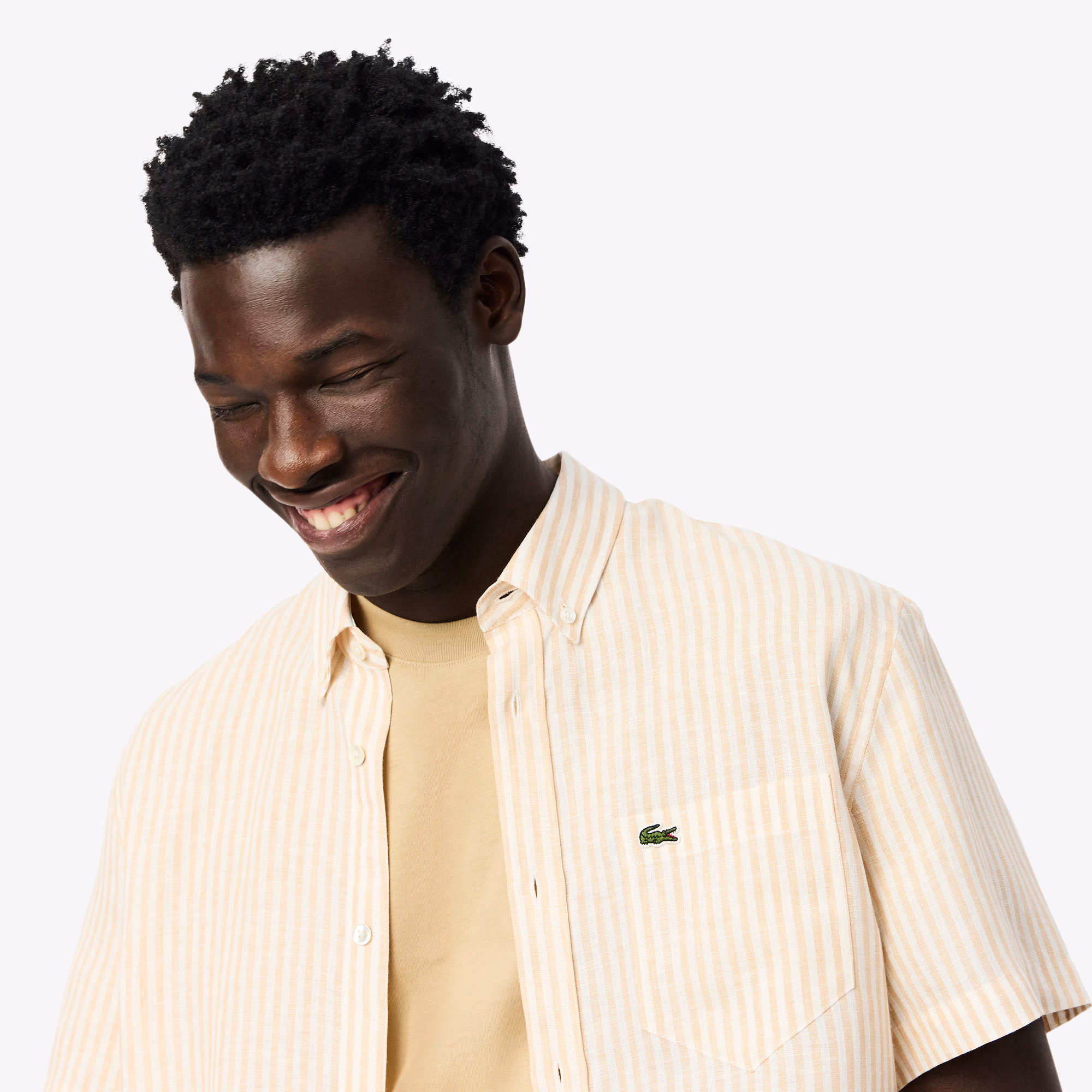 Men's Regular Fit Short Sleeve Linen Shirt