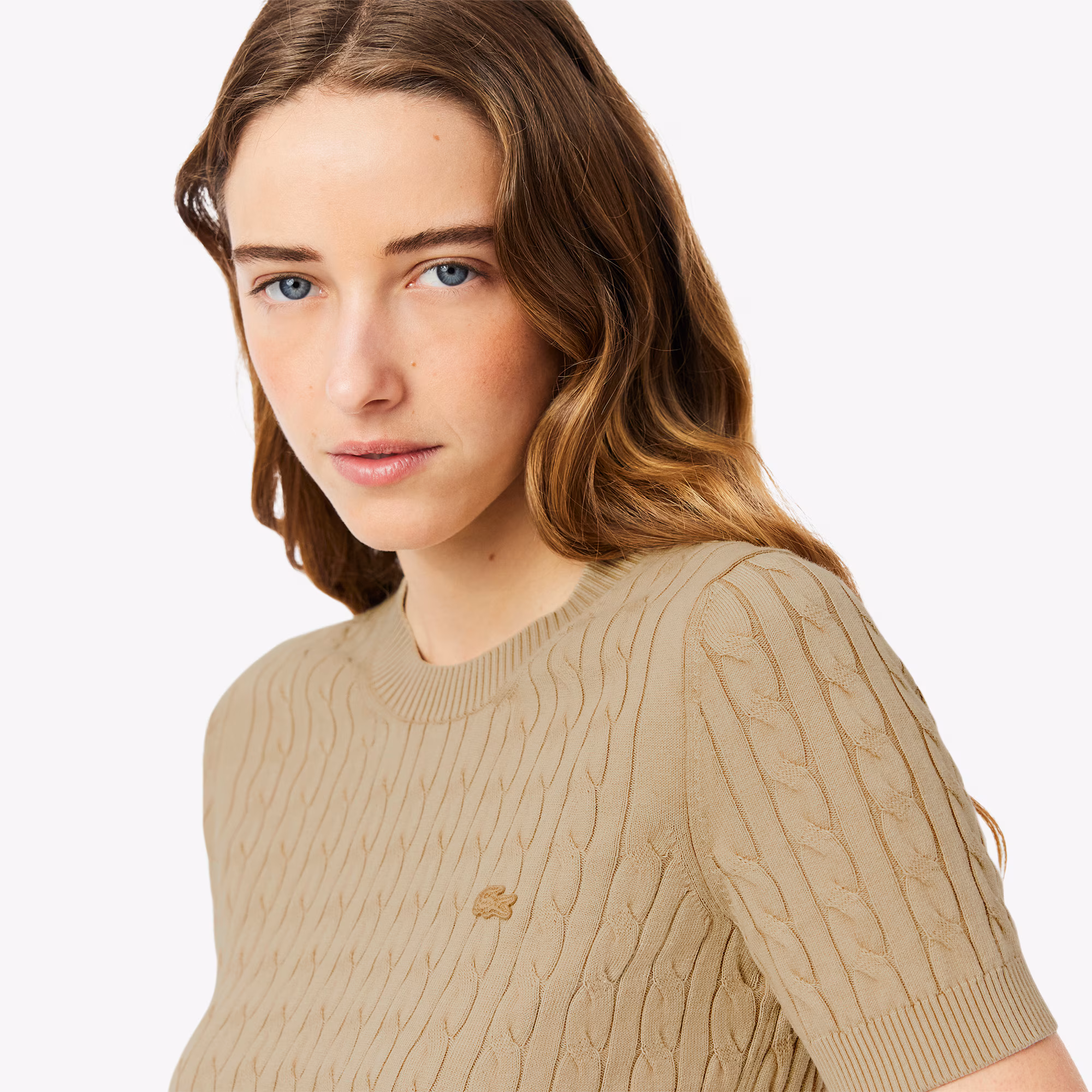 Women's Wash Effect Cable Knit Sweater