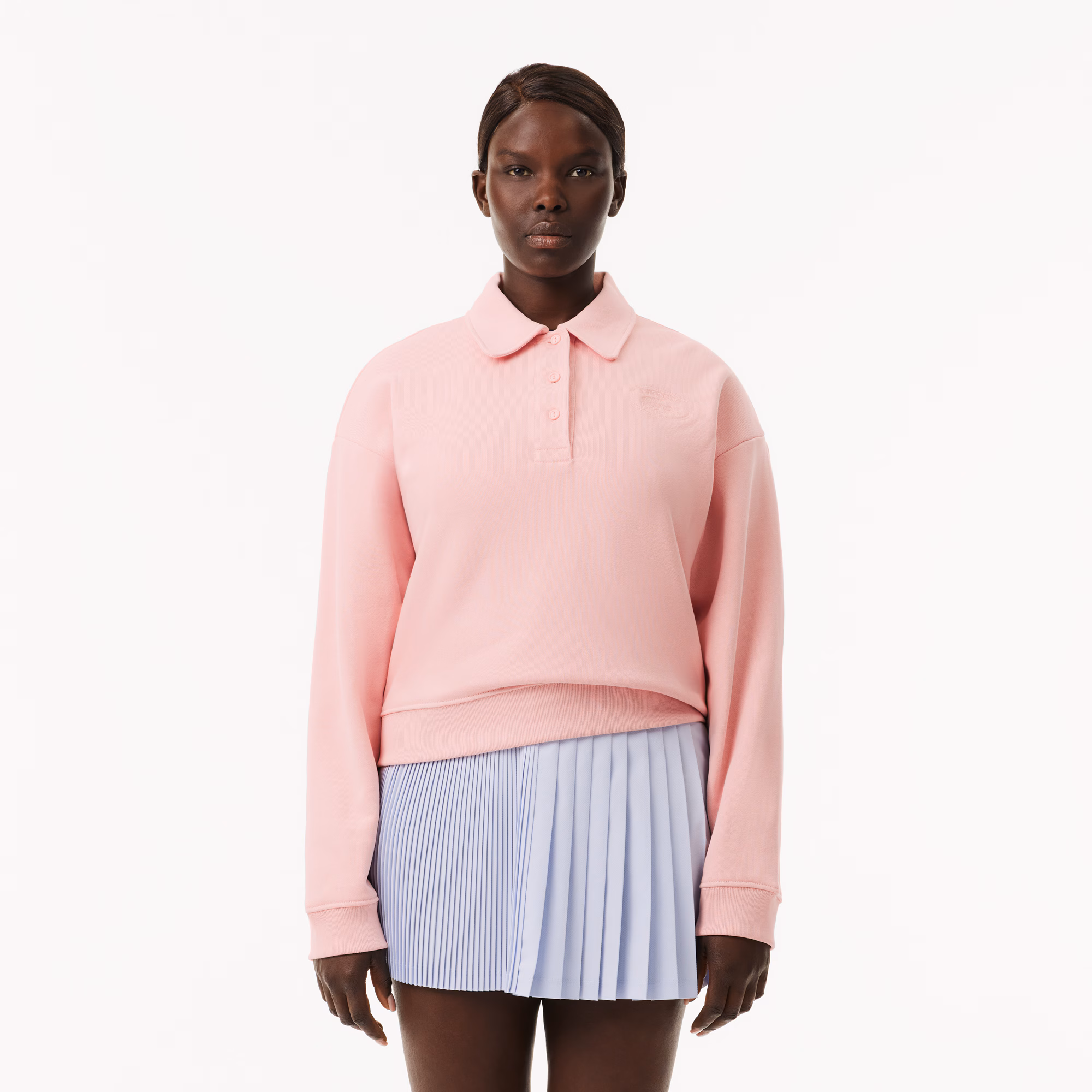 Women's Relaxed Fit Embroidered Polo Sweatshirt