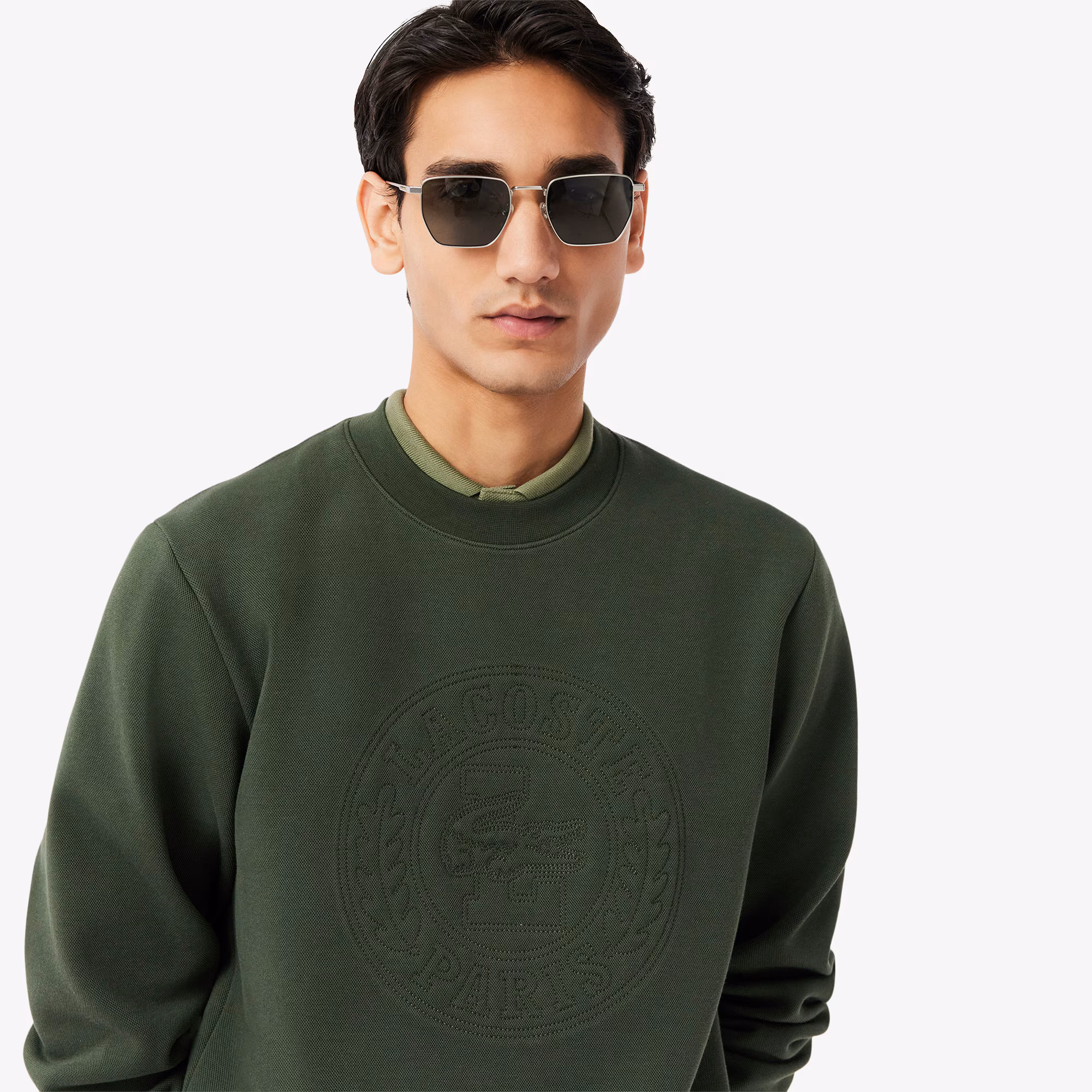 Men's Embossed Logo Piqué Sweatshirt