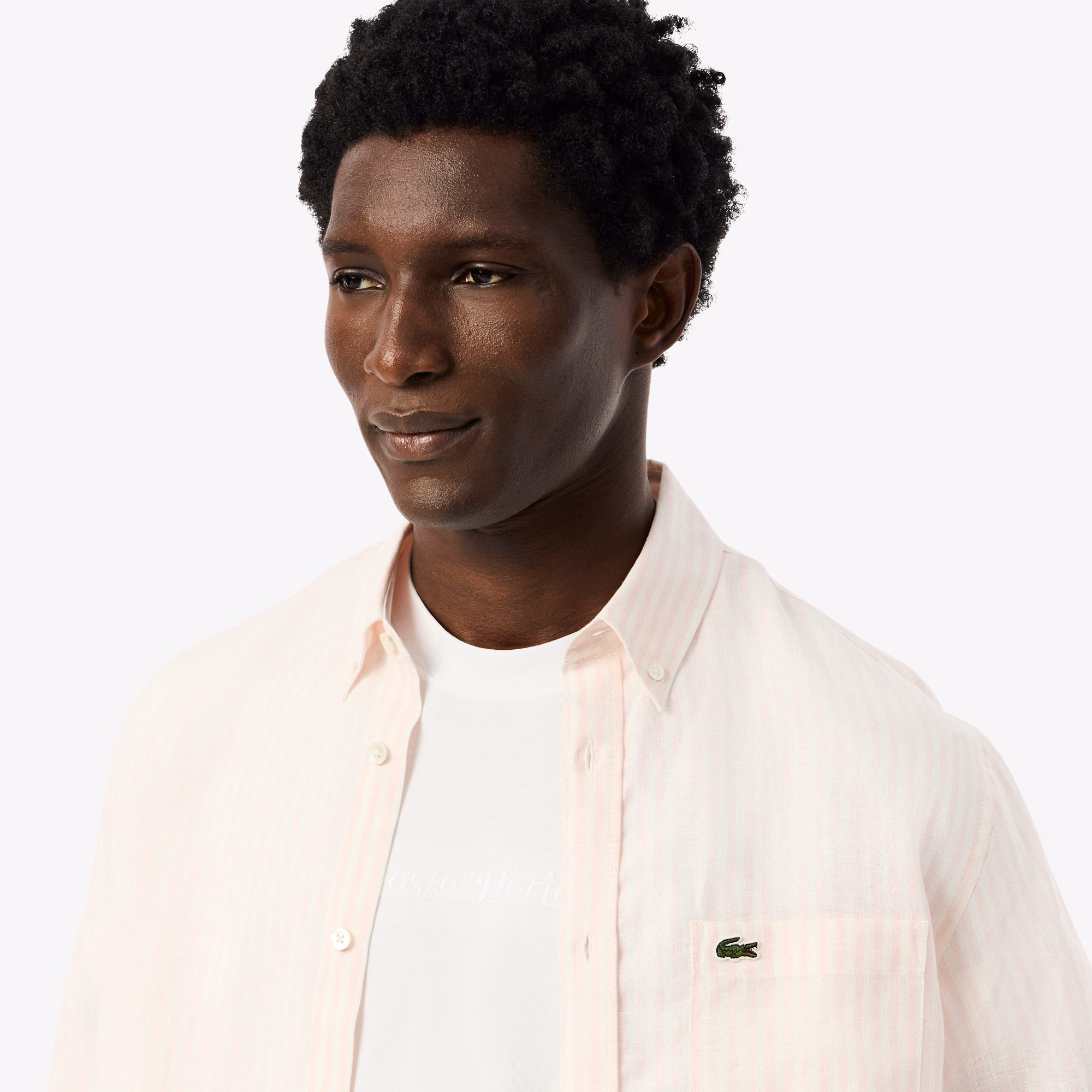 Men's Regular Fit Striped Linen Shirt