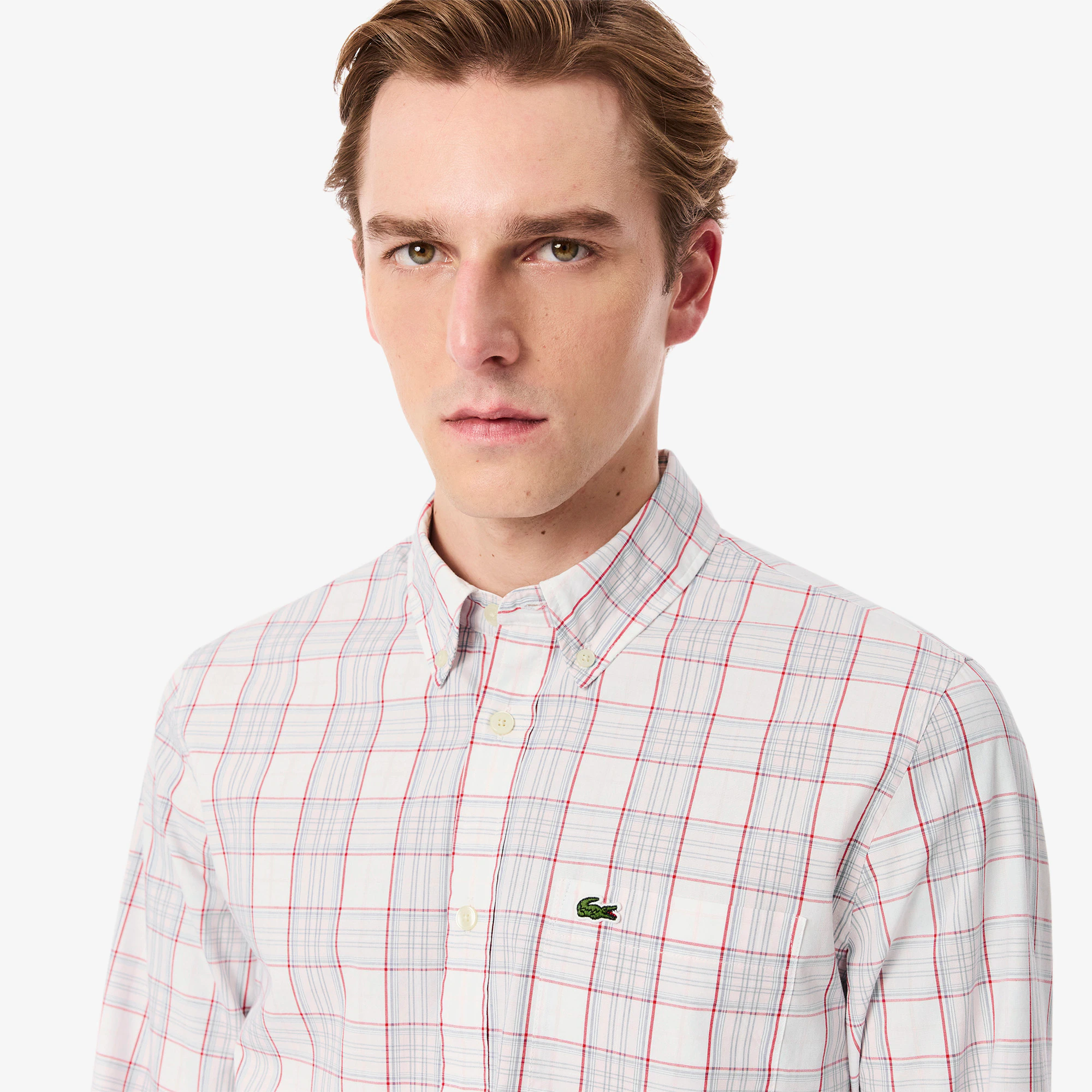 Men's Slim Fit Stretch Plaid Shirt