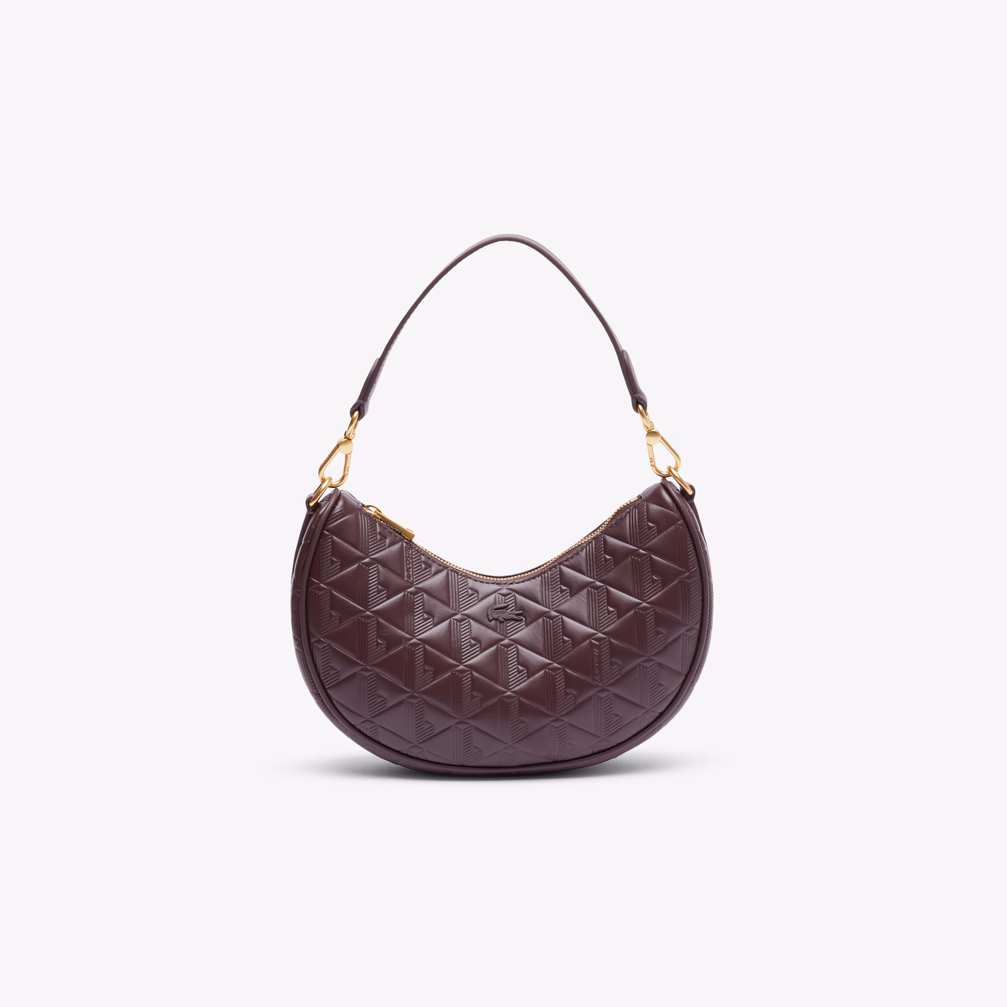 Maheki Embossed Leather Half Moon Bag