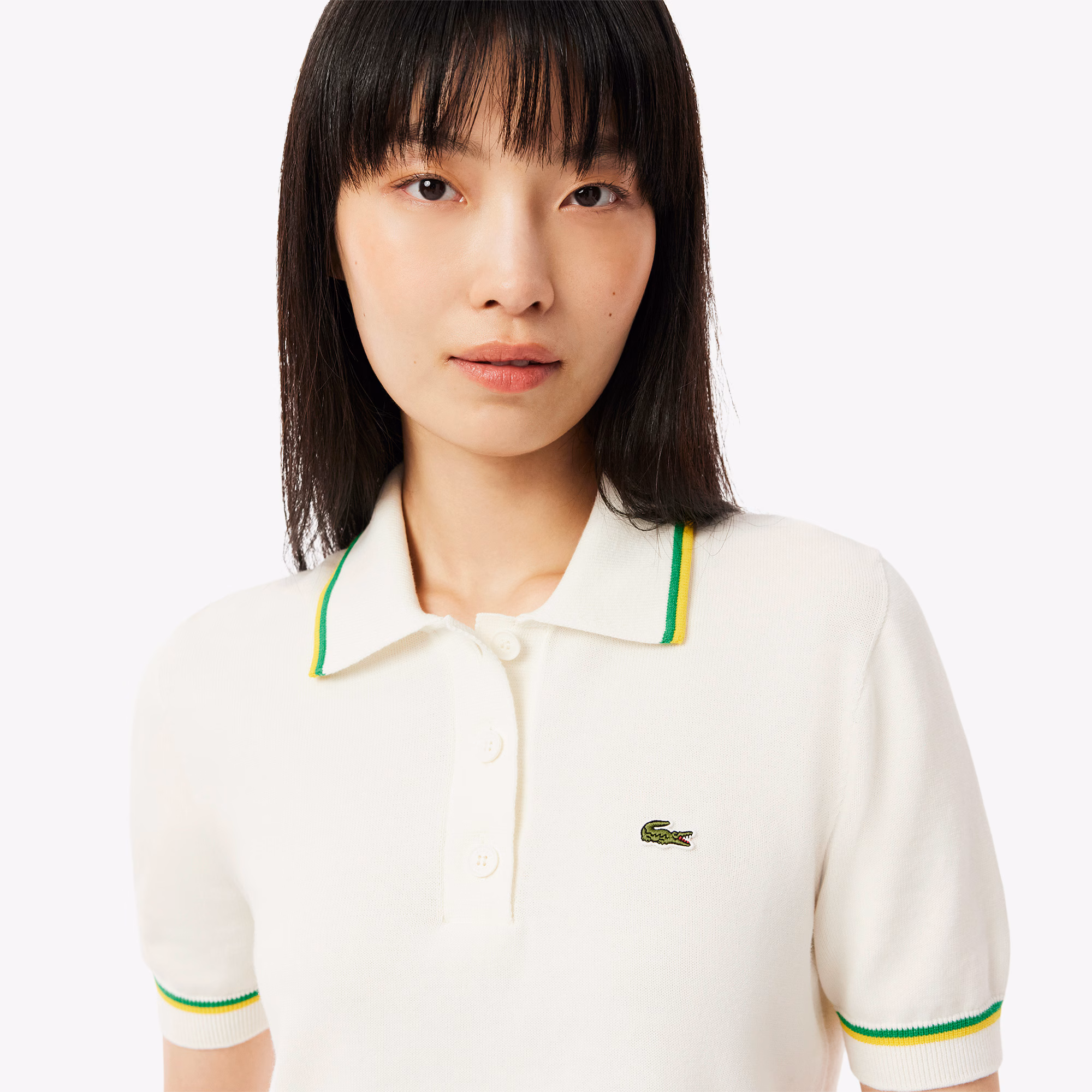 Women's Cropped 3D Seamless Stretch Cotton Polo