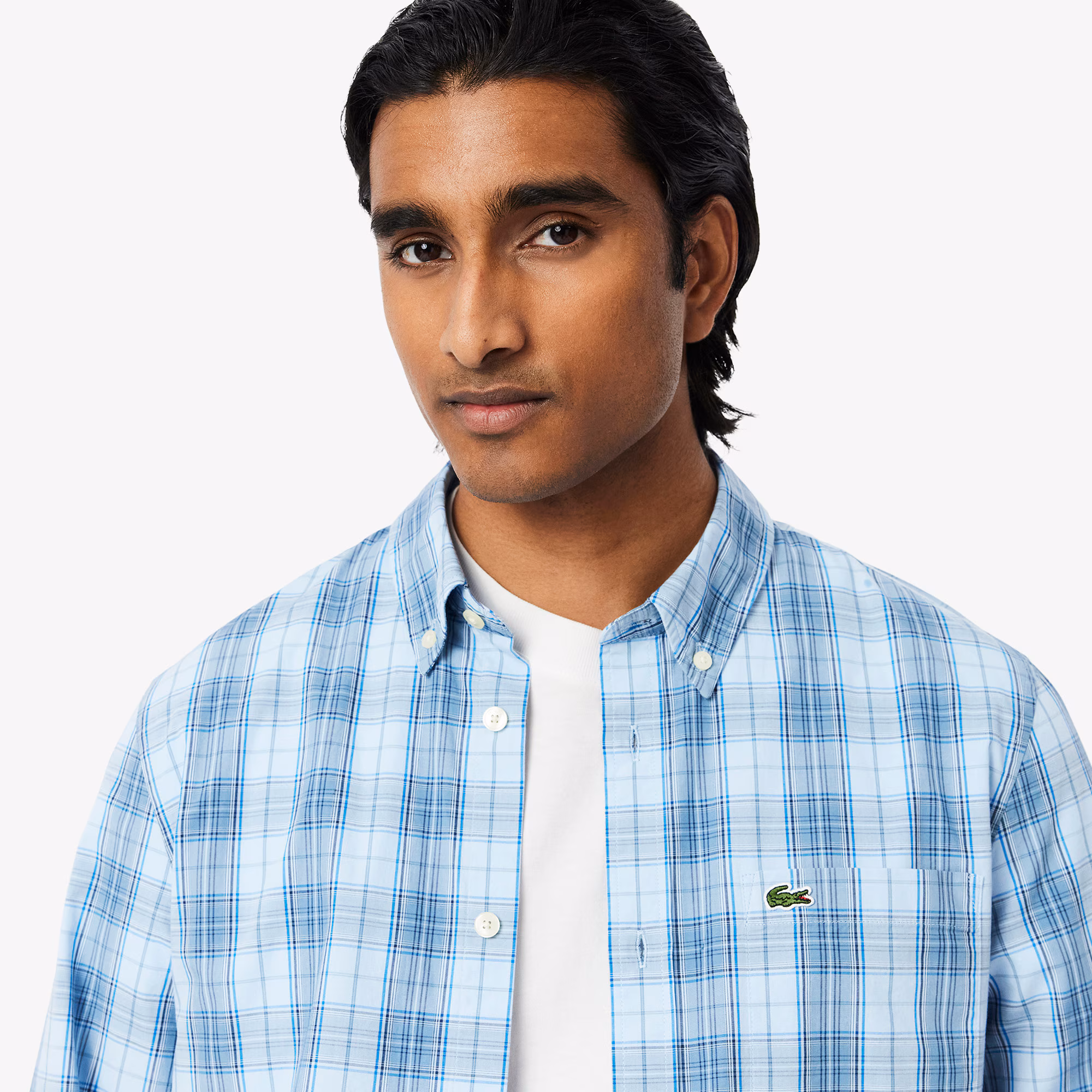 Men's Slim Fit Stretch Plaid Shirt