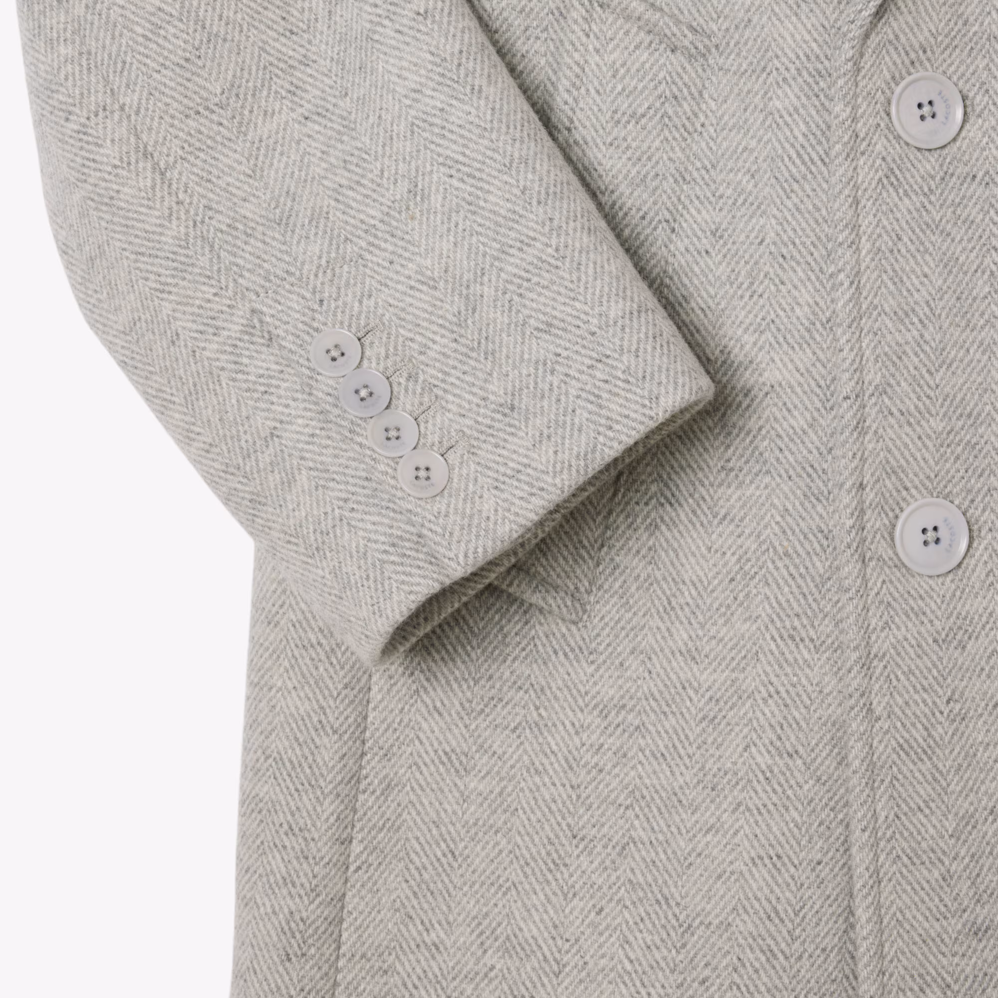 Men's Double-Breasted Chevron Wool Coat