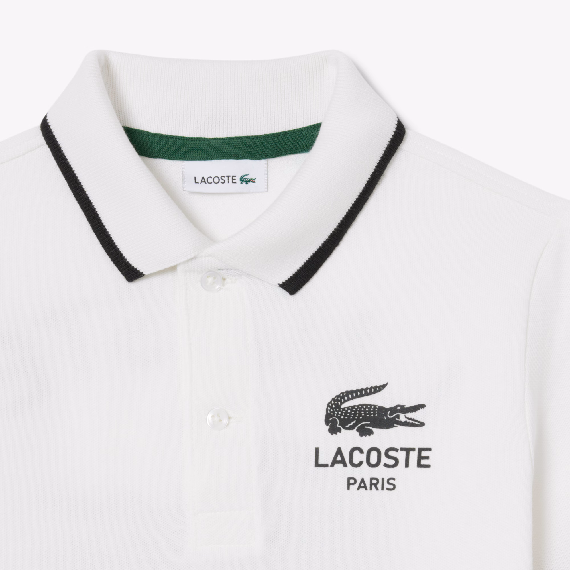 Boys' Stripe Collar Petit Piqué Polo