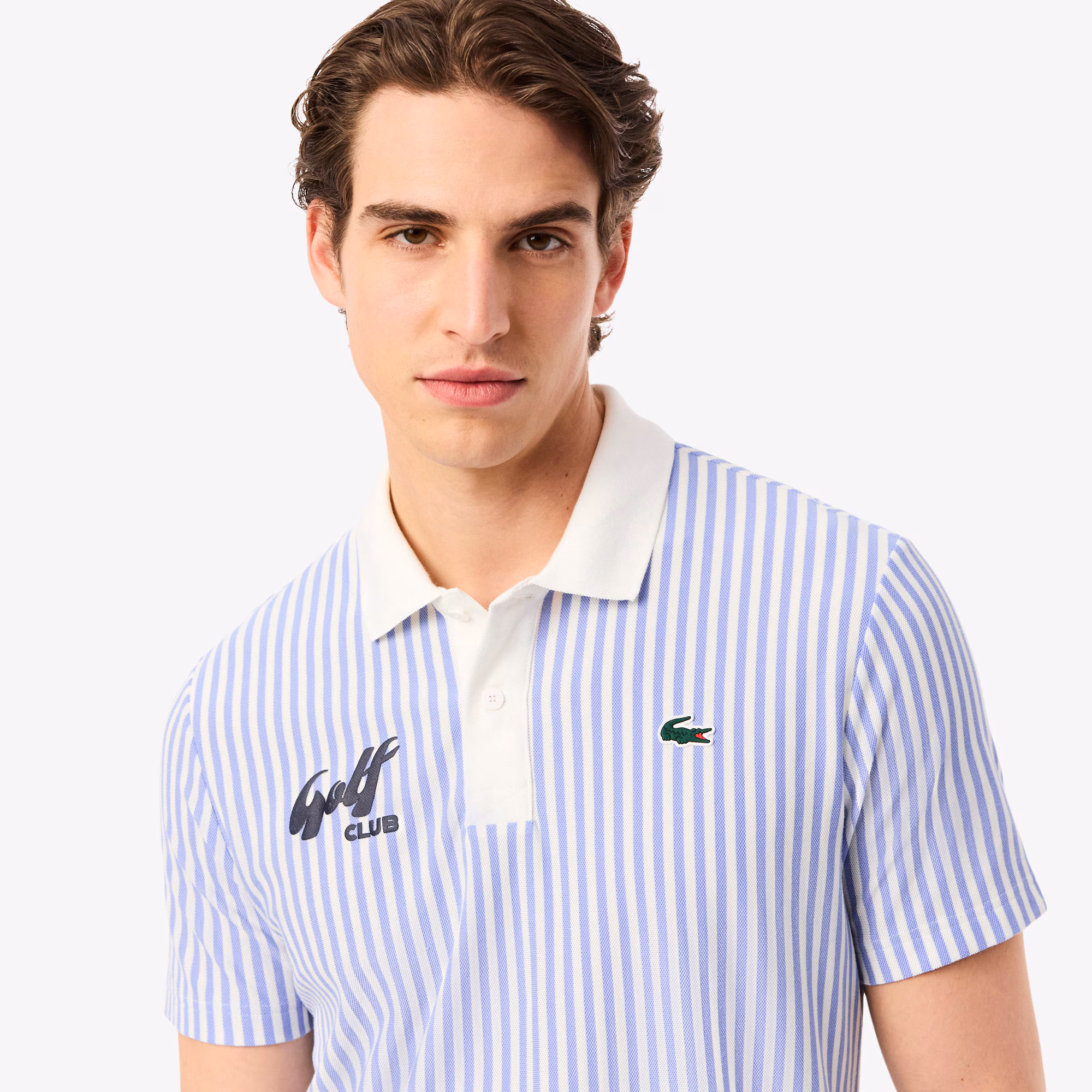Men's Thermo-Regulating Striped Golf Polo