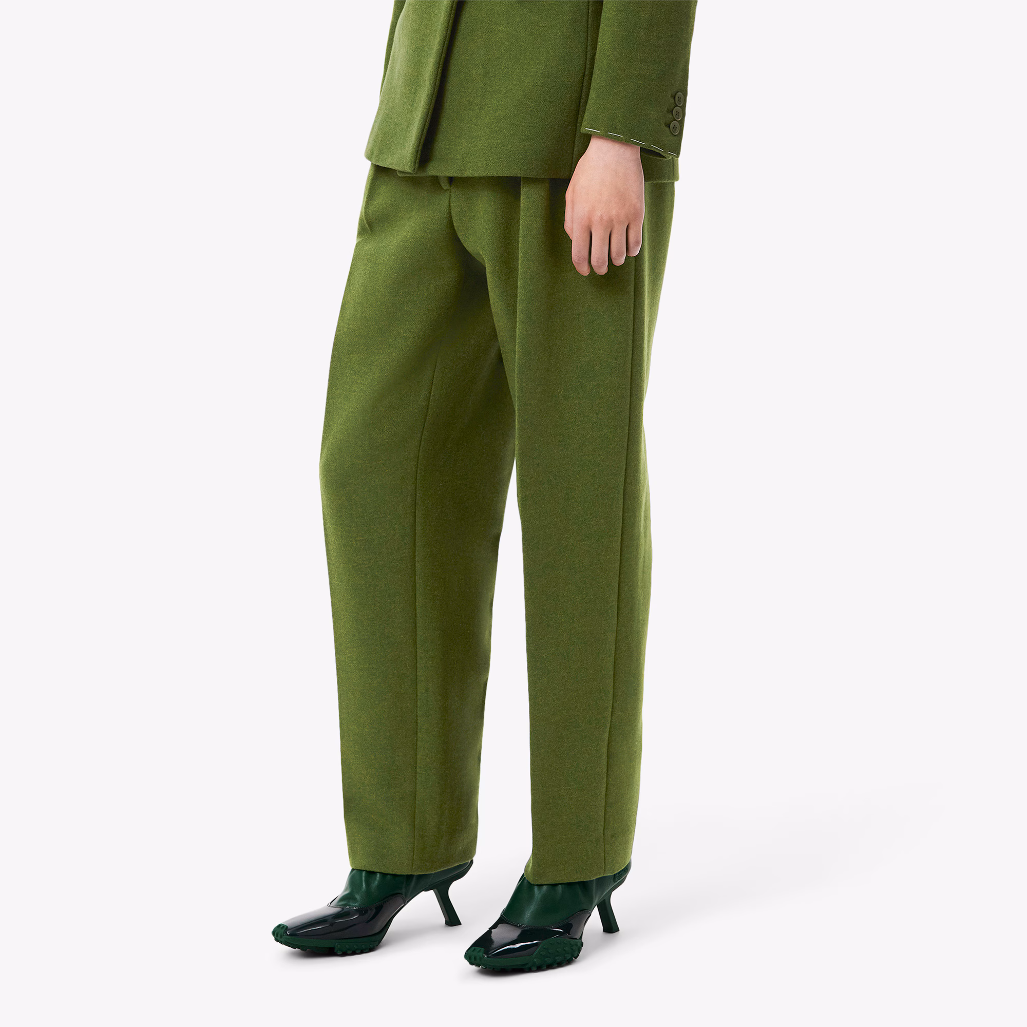 Runway Straight Fit Slub Wool Tailored Pants