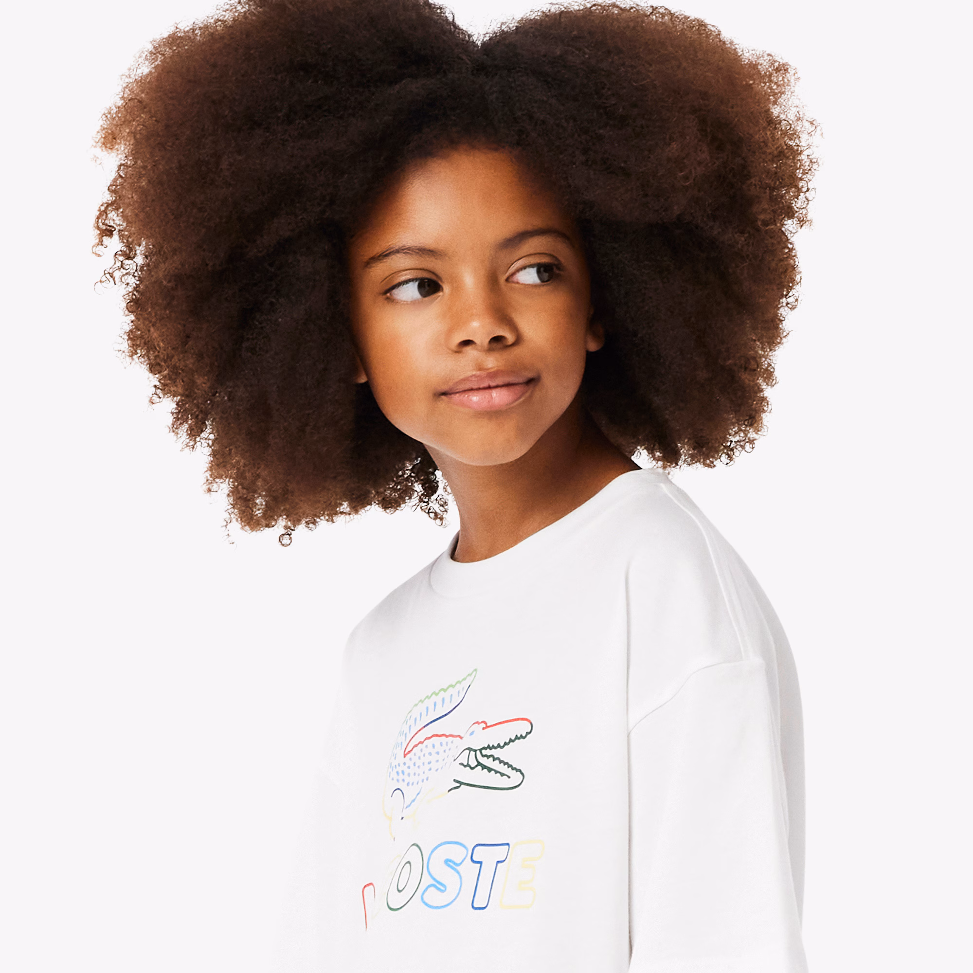 Girls' Oversized Print Cotton T-Shirt