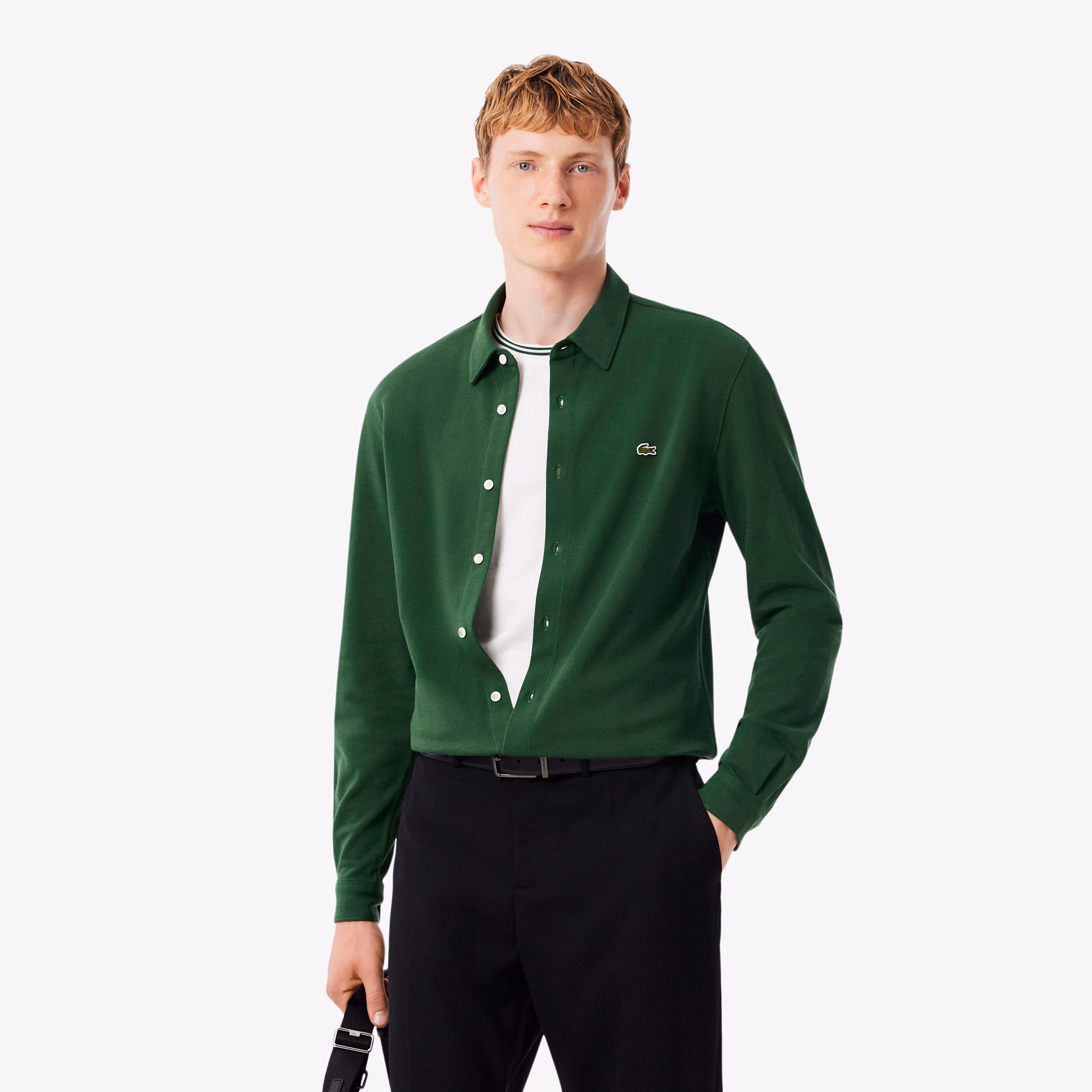 Men's Slim Fit Cotton Piqué Shirt