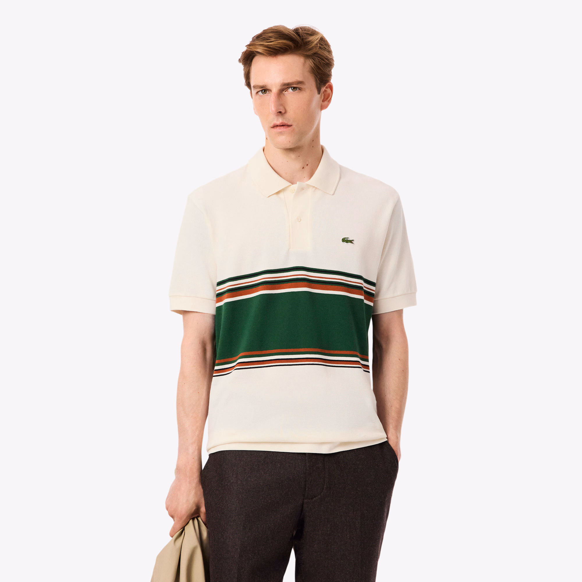 Men's Made In France Classic Fit Striped Polo