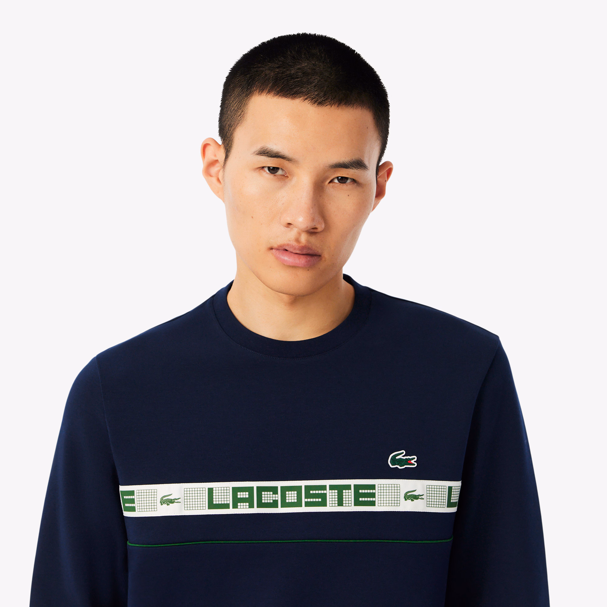 Men's Branded Stripe Tennis Sweatshirt
