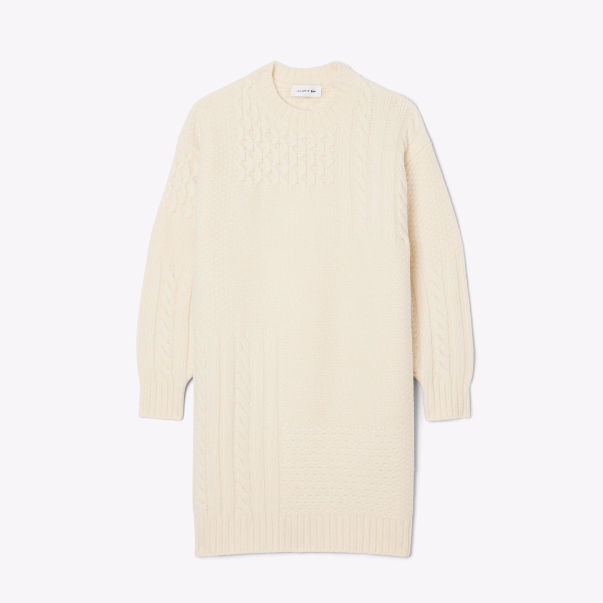 Women's Patchwork Effect Wool Sweater Dress