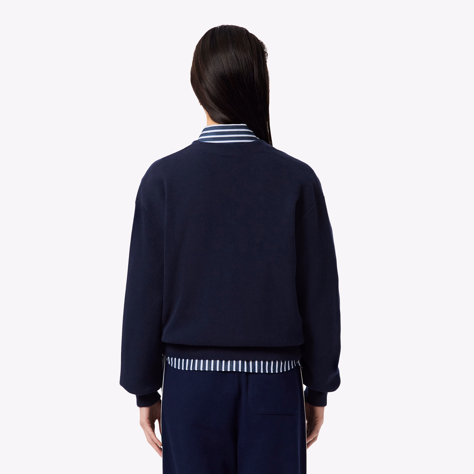 Women's V-Neck Moss Stitch Cotton Cardigan