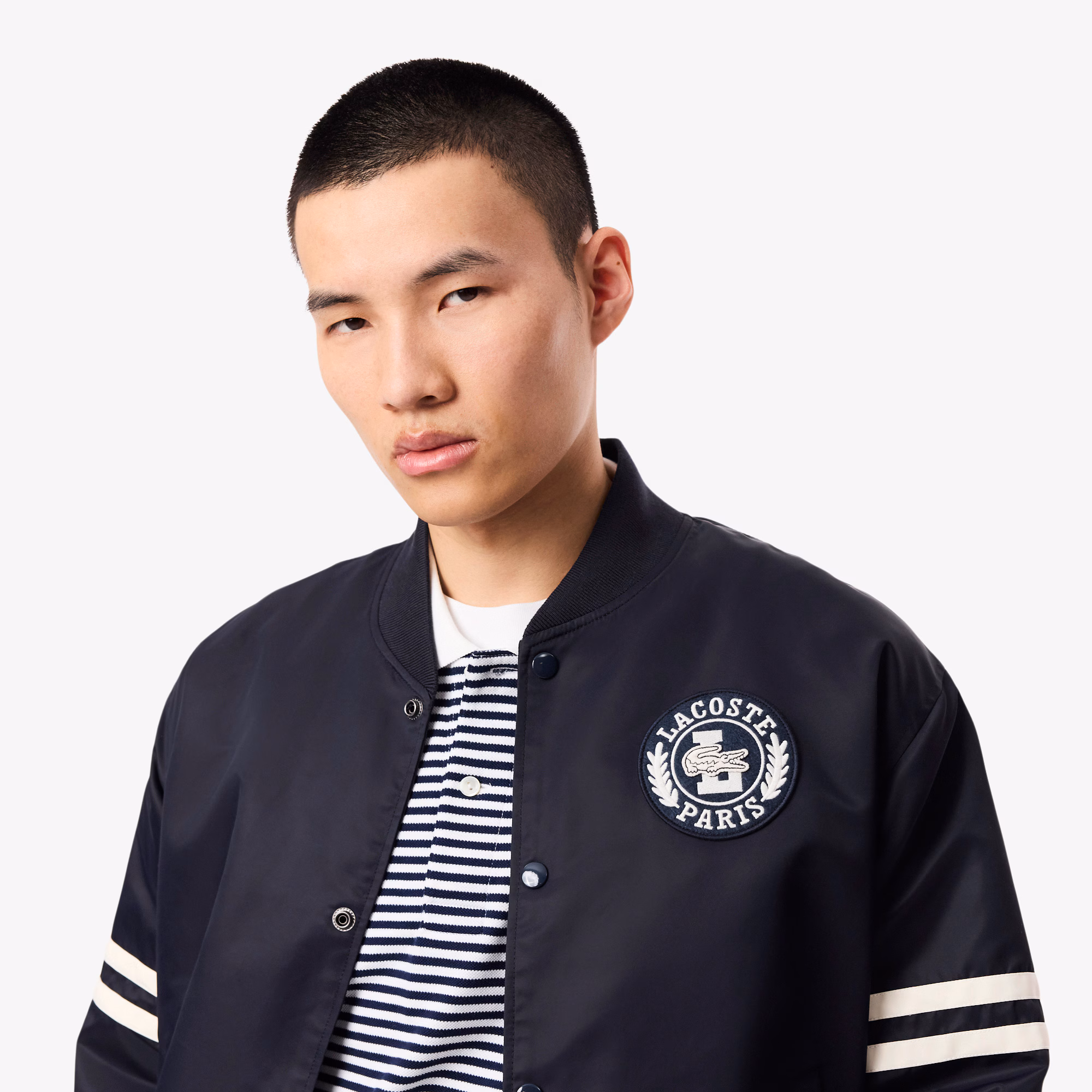 Men's Embroidered Badge Water-Repellent Bomber Jacket