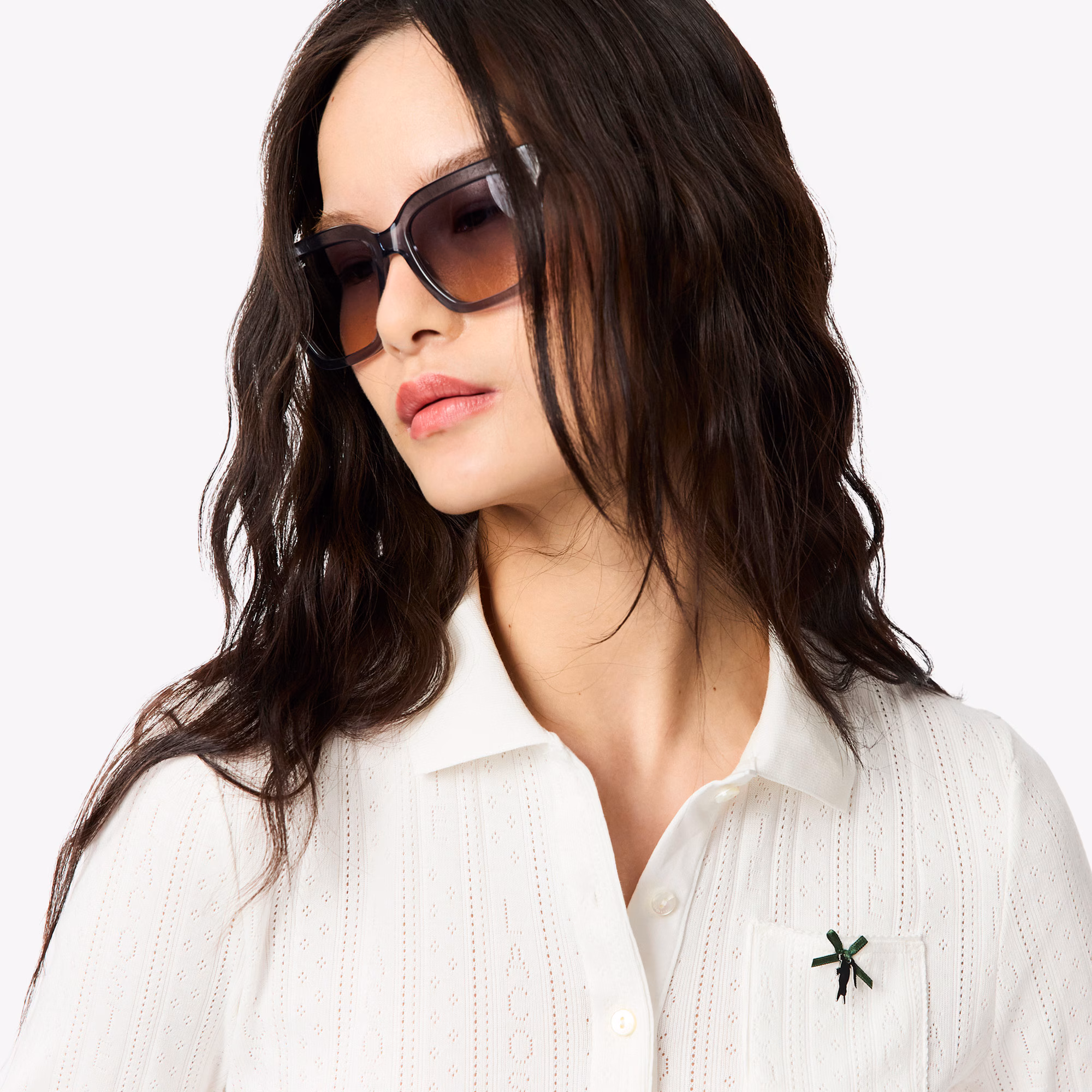 Women's Slim Fit Pointelle Branded L.12.D Polo