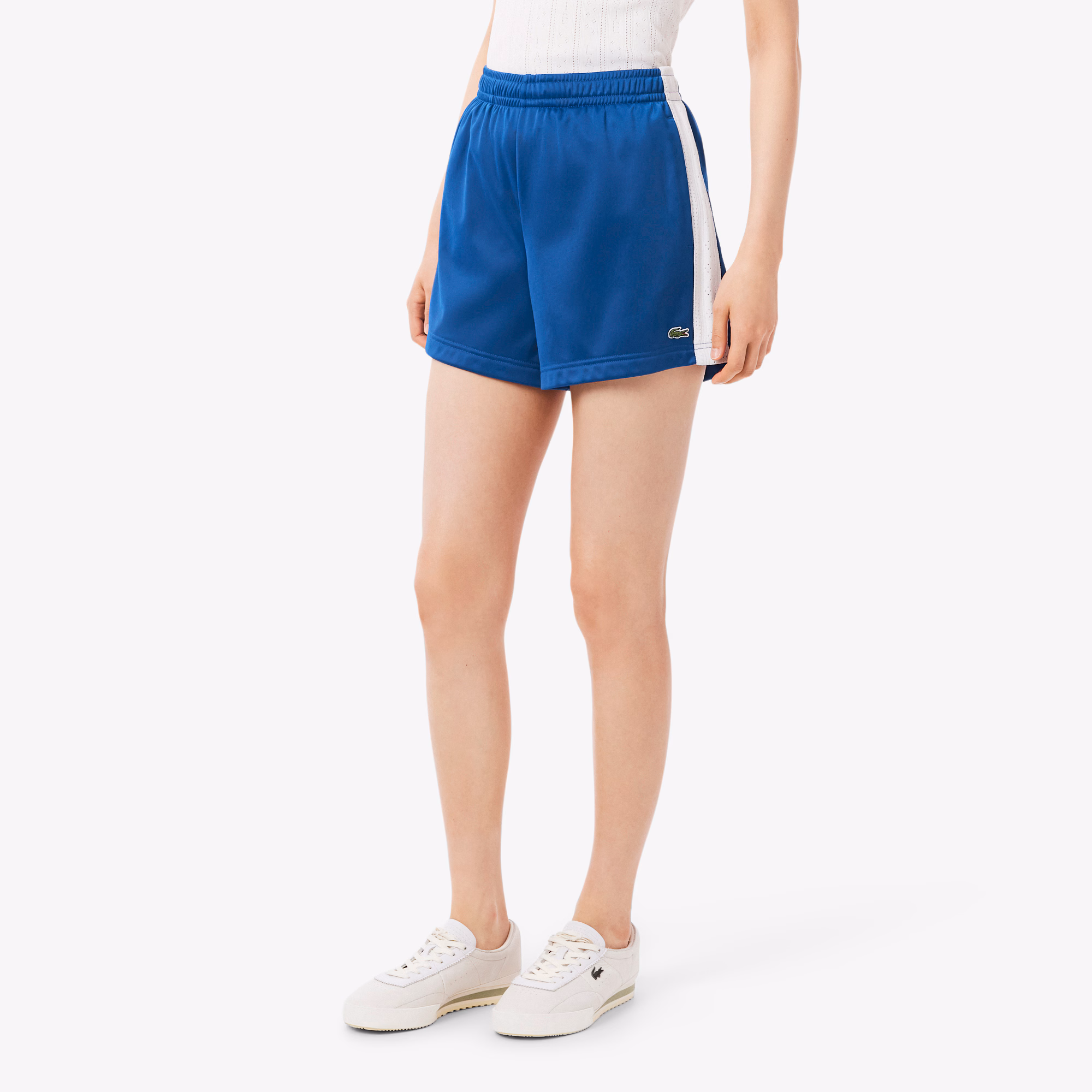 Women's Satin Jersey Pointelle Stripe Shorts