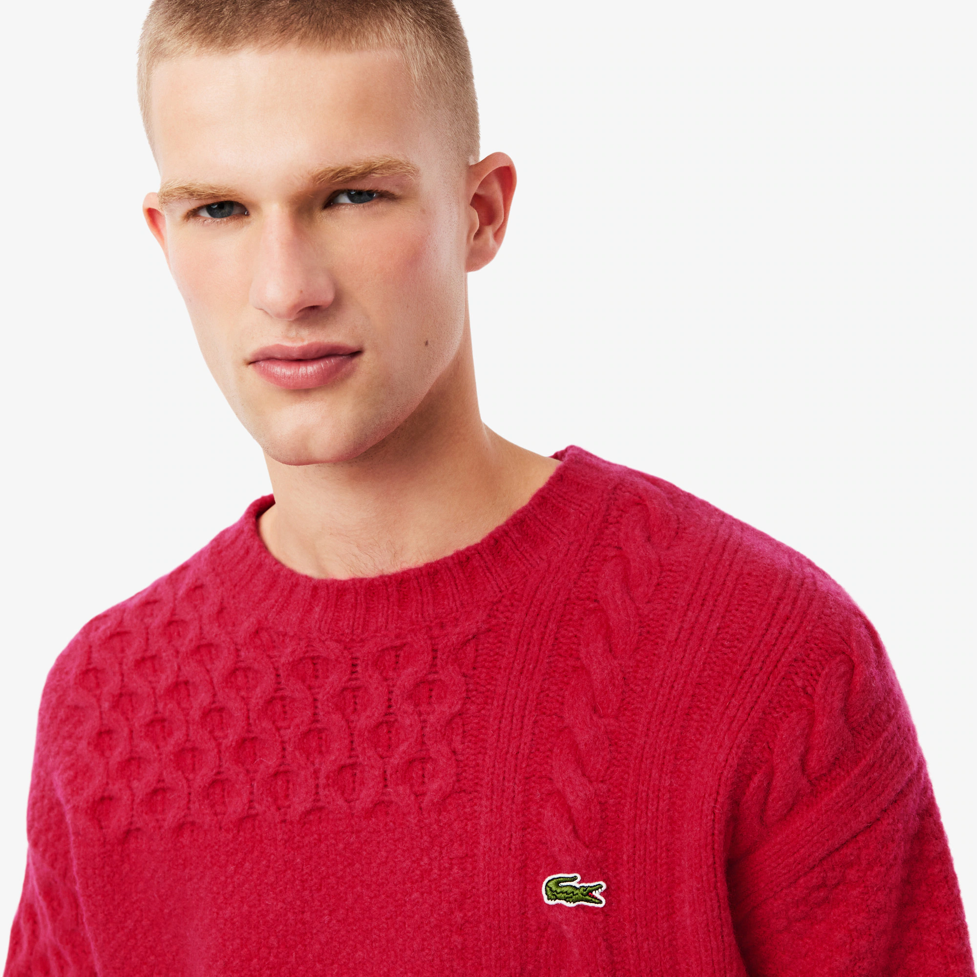 Men's Relaxed Fit Patchwork Effect Wool Sweater