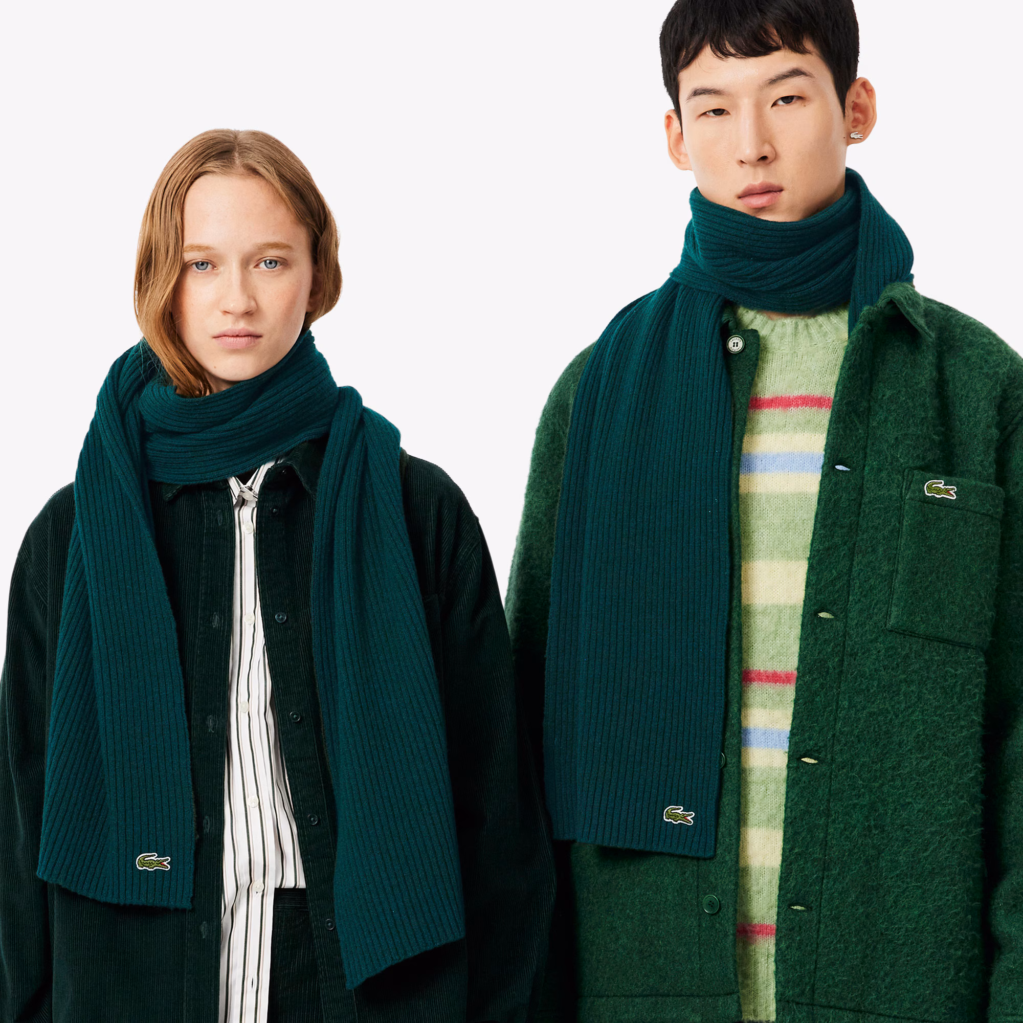 Unisex Ribbed Wool Scarf