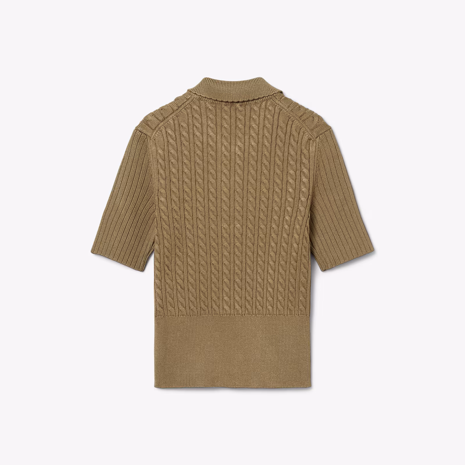 Runway Cable Knit Polo Collar Sweater